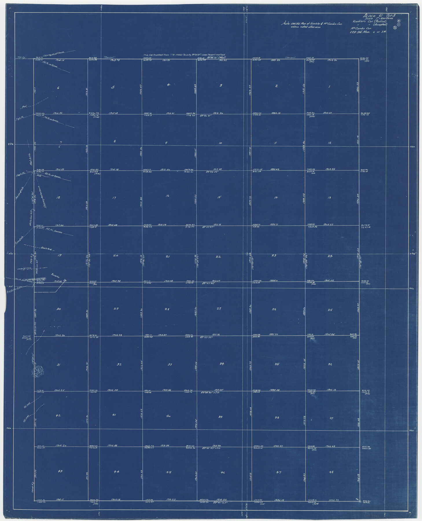 61146, [Maps of surveys in Reeves & Culberson Cos], General Map Collection