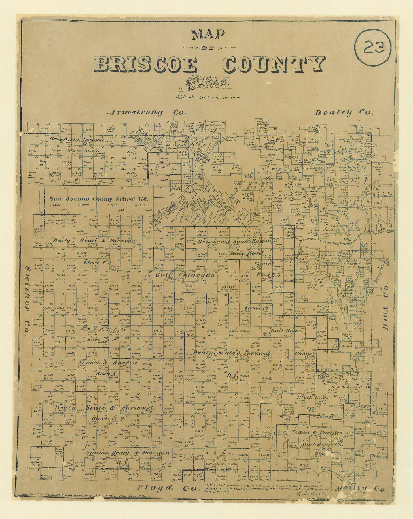 614, Map of Briscoe County, Texas, Maddox Collection