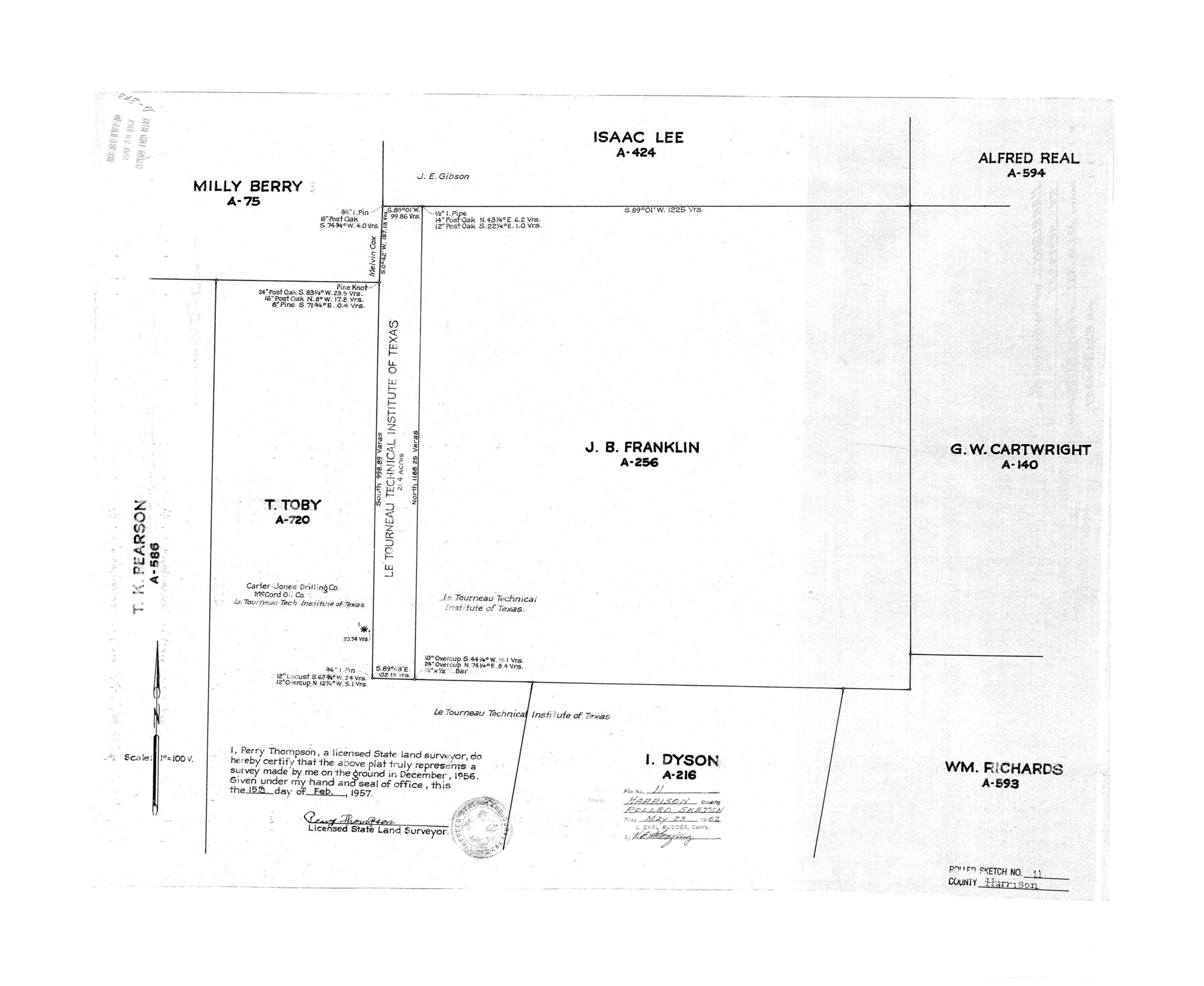 6154, Harrison County Rolled Sketch 11, General Map Collection