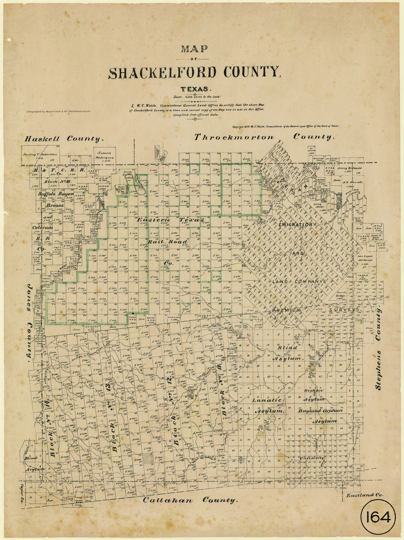 616, Map of Shackelford County, Texas, Maddox Collection