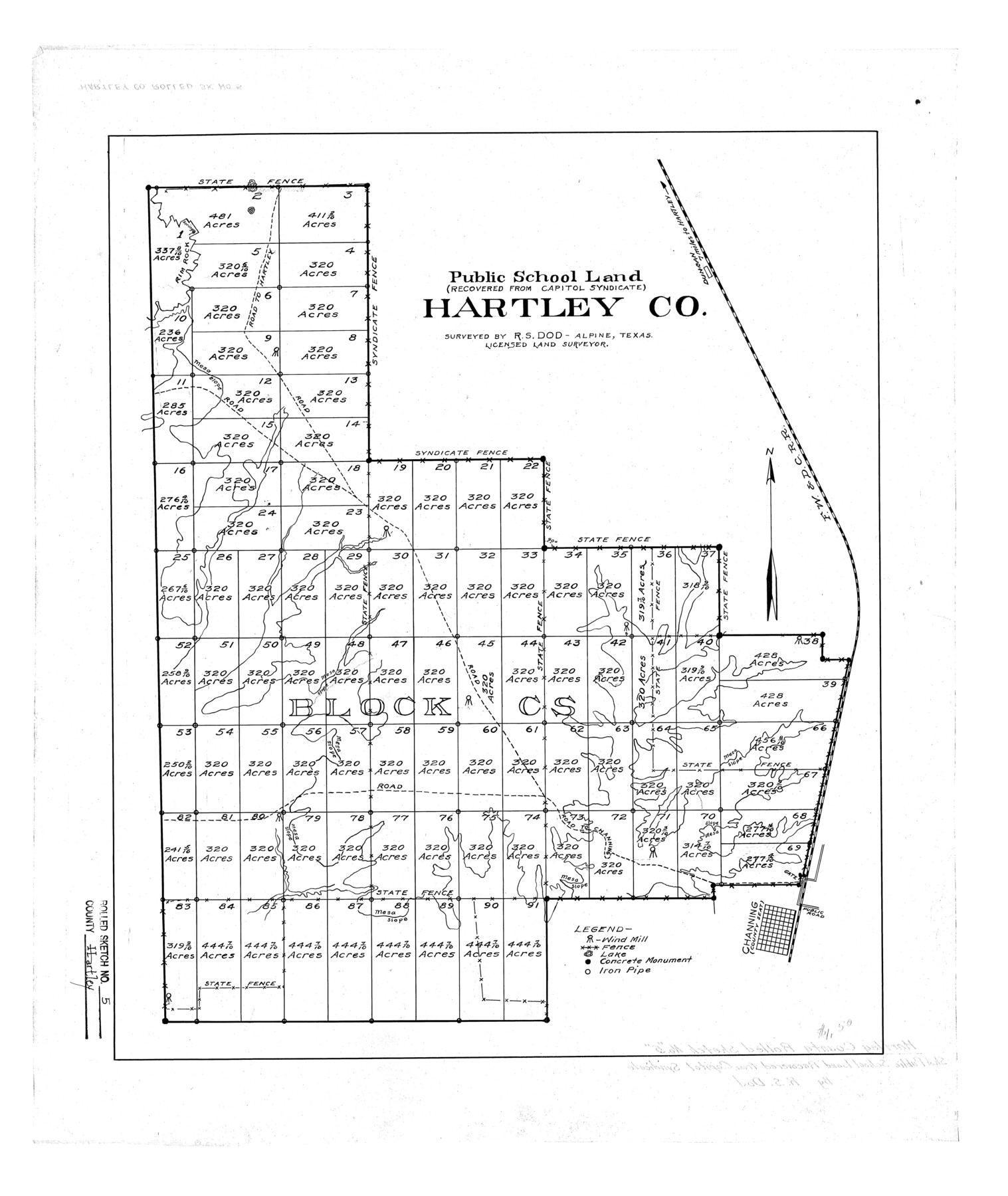 6160, Hartley County Rolled Sketch 5, General Map Collection