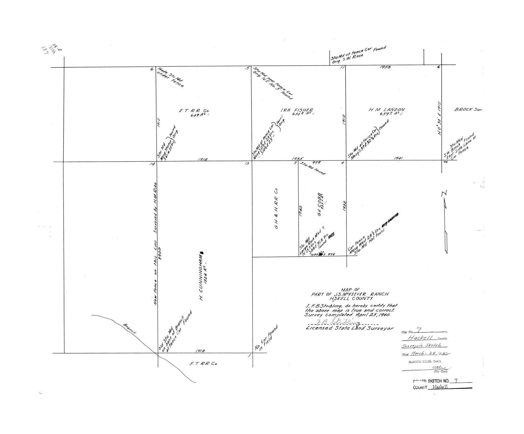 6167, Haskell County Rolled Sketch 7, General Map Collection