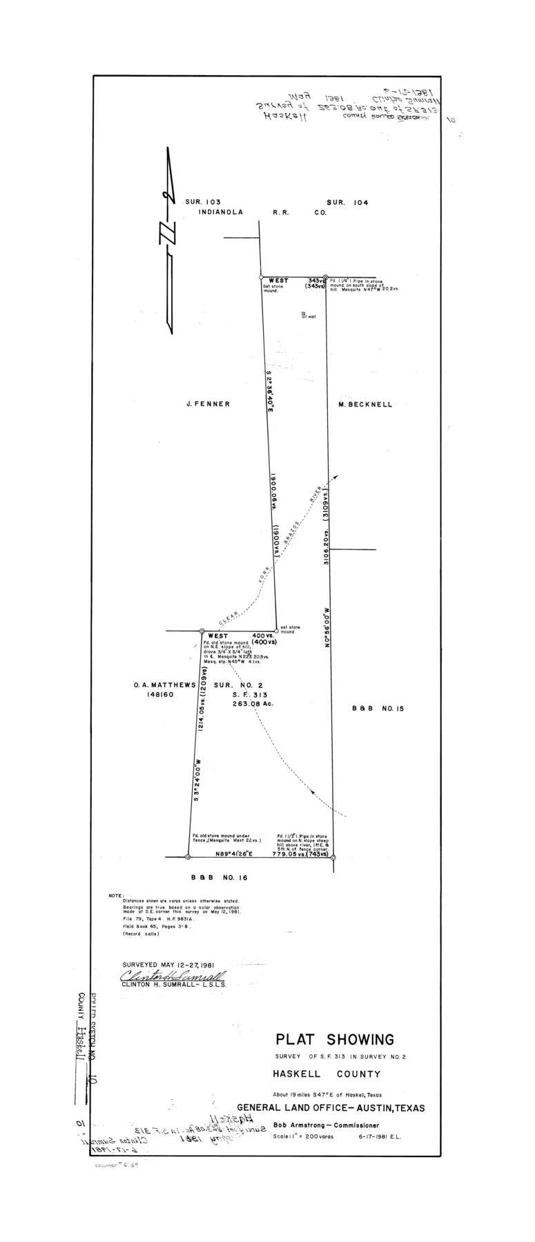 6169, Haskell County Rolled Sketch 10, General Map Collection