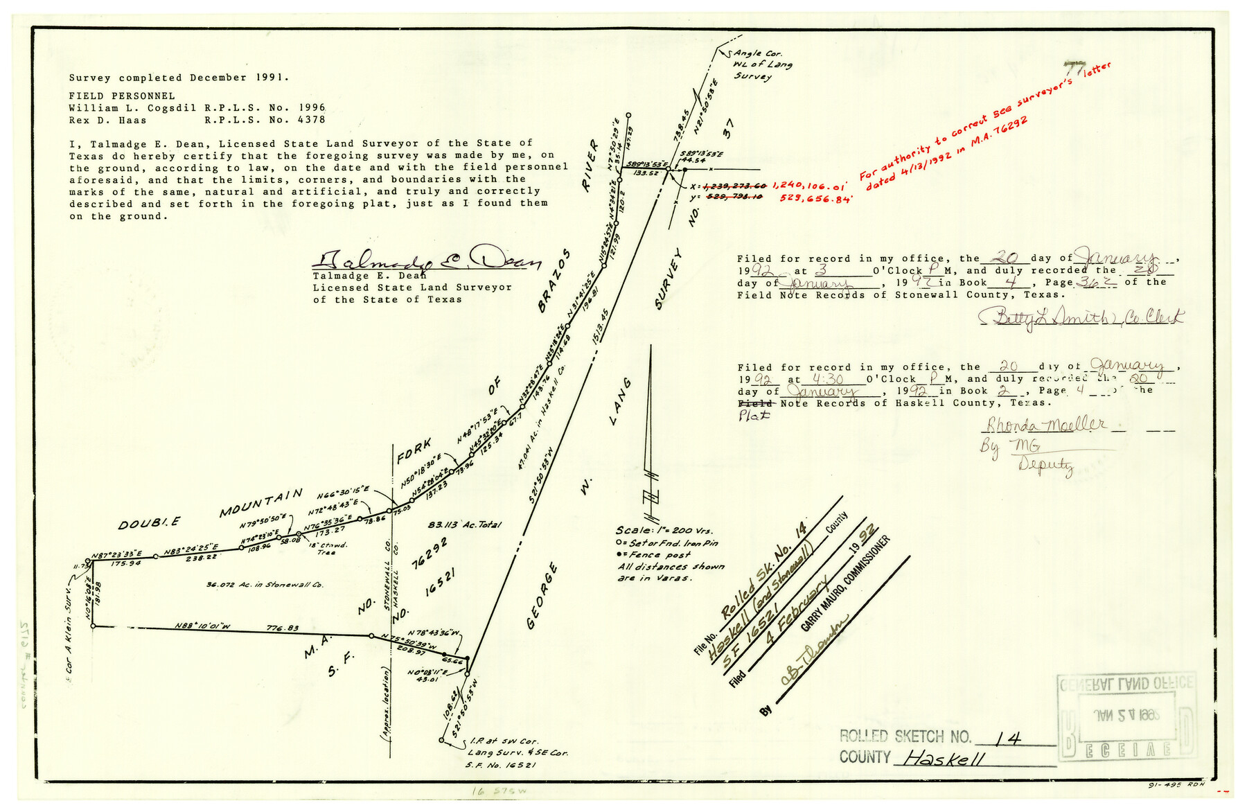 6172, Haskell County Rolled Sketch 14, General Map Collection