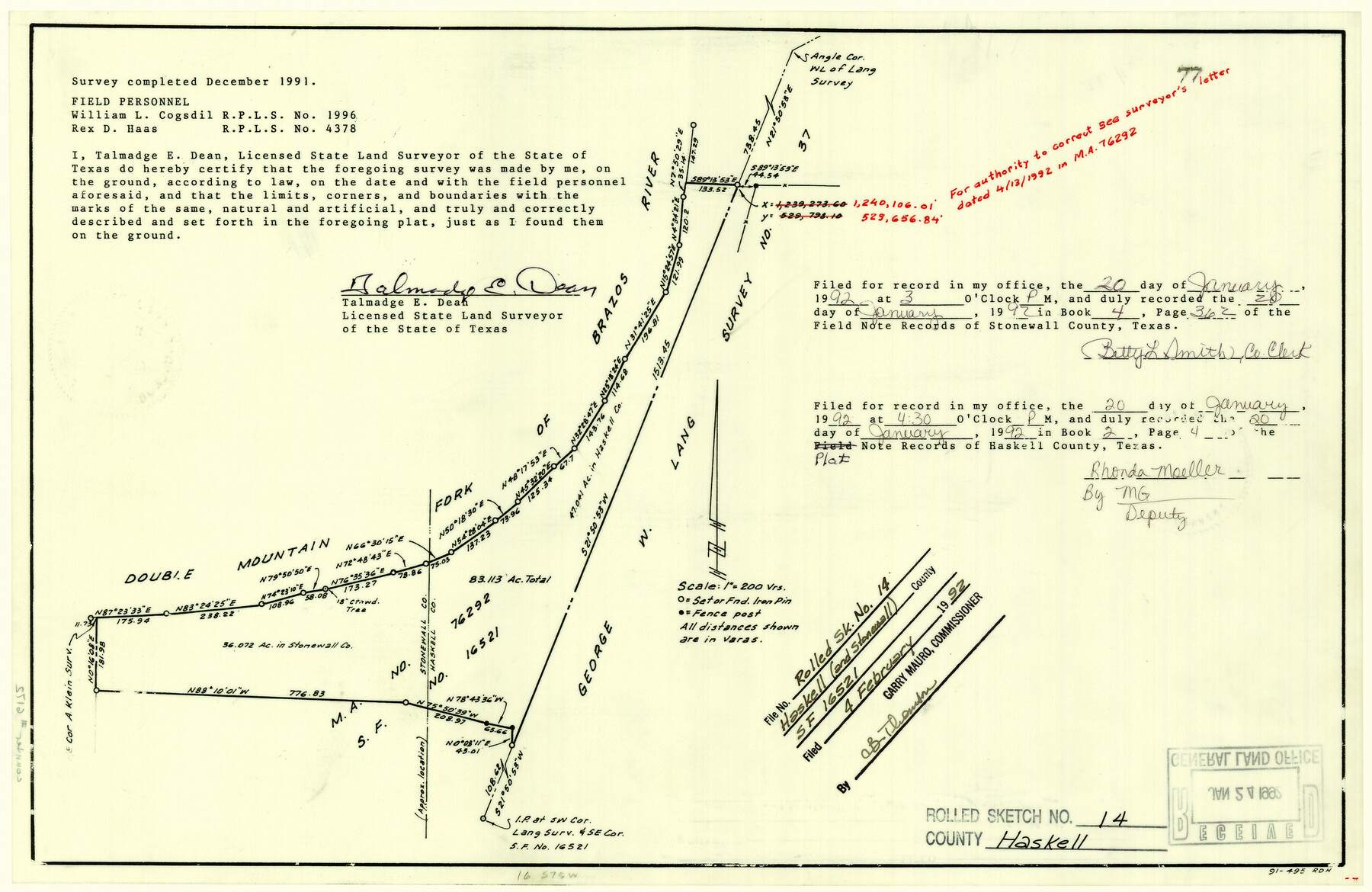 6172, Haskell County Rolled Sketch 14, General Map Collection