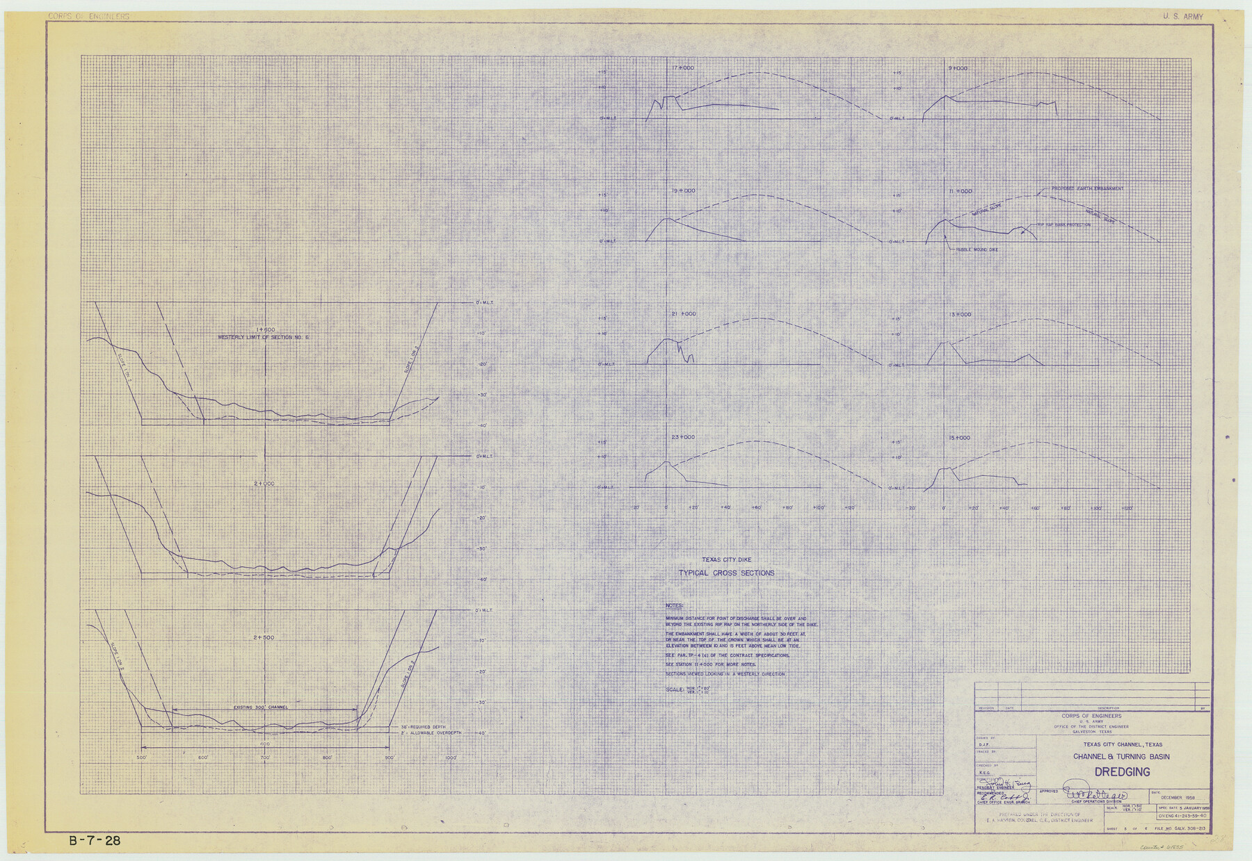 61835, Texas City Channel, Texas, Channel and Turning Basin Dredging - Sheet 5, General Map Collection