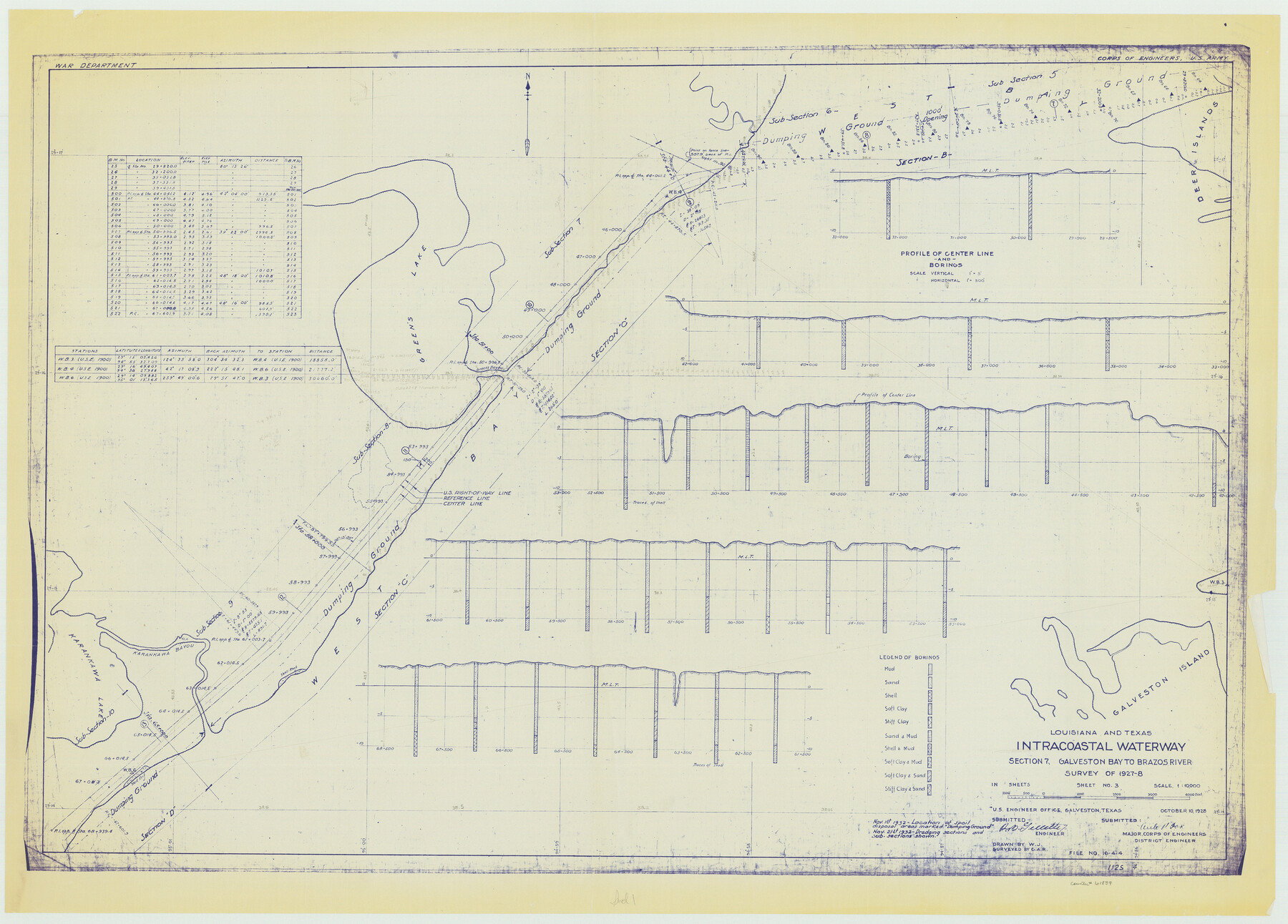 61839, Louisiana and Texas Intracoastal Waterway, Section 7, Galveston Bay to Brazos River and Section 8, Brazos River to Matagorda Bay, General Map Collection