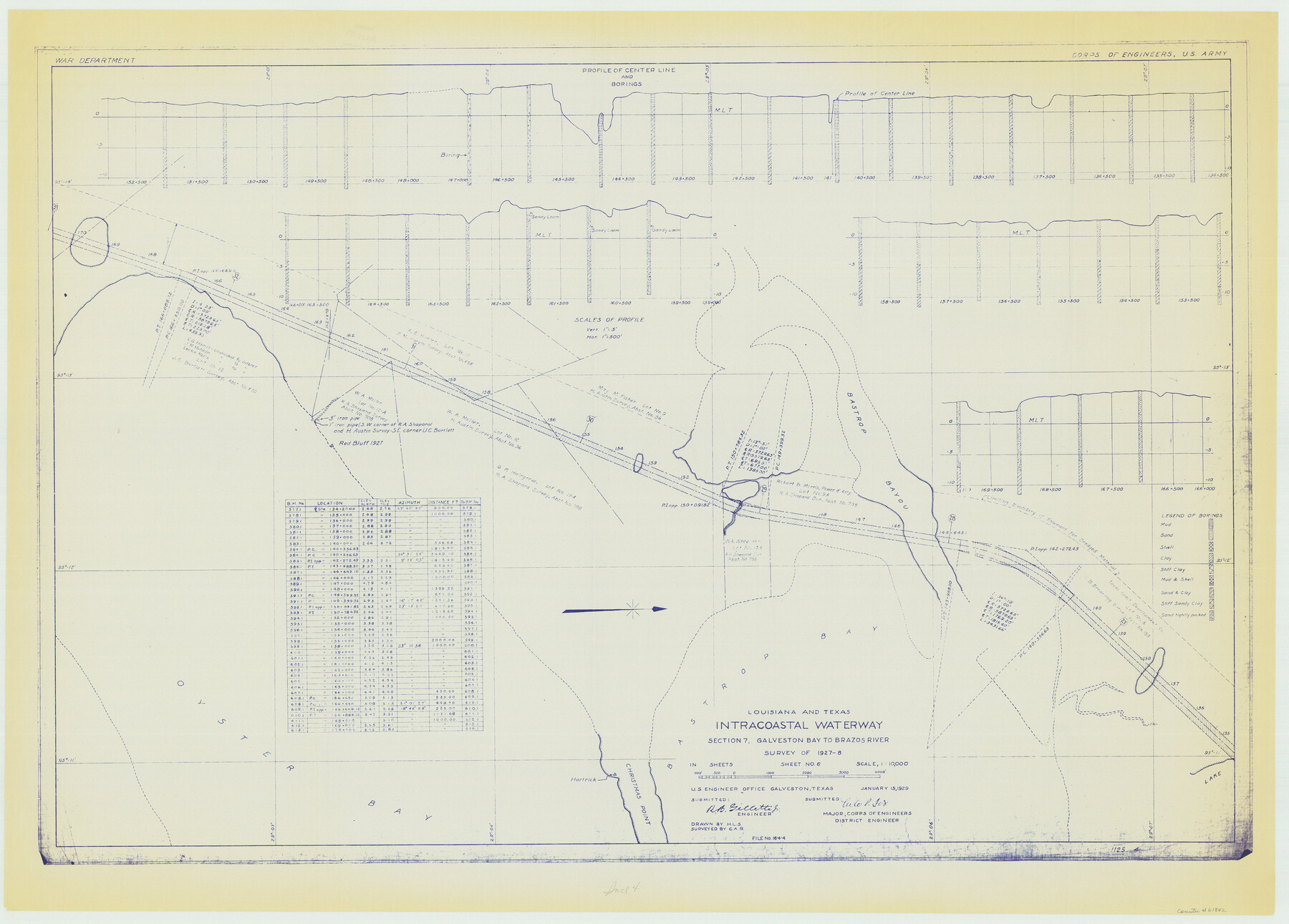 61842, Louisiana and Texas Intracoastal Waterway, Section 7, Galveston Bay to Brazos River and Section 8, Brazos River to Matagorda Bay, General Map Collection