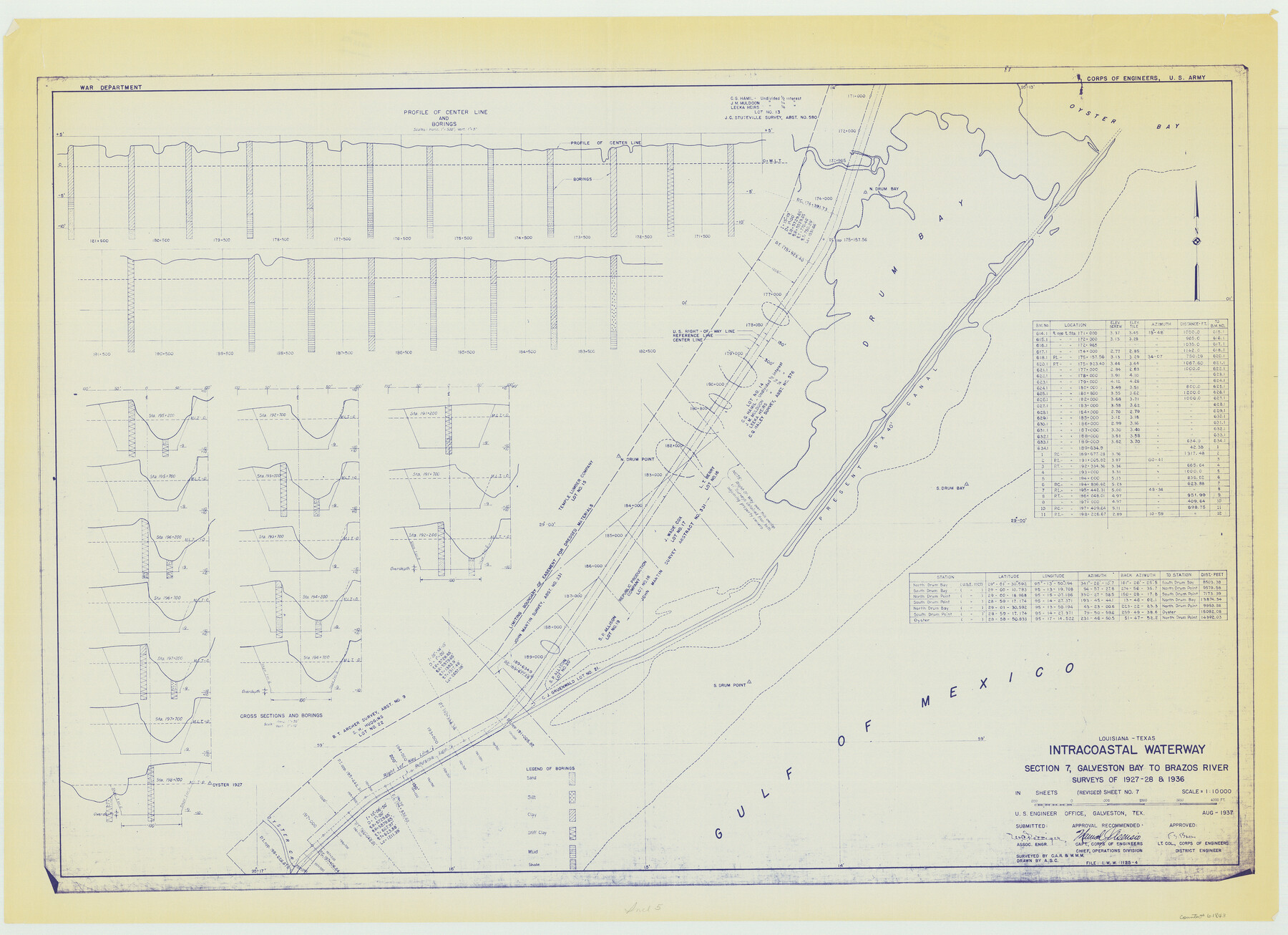 61843, Louisiana and Texas Intracoastal Waterway, Section 7, Galveston Bay to Brazos River and Section 8, Brazos River to Matagorda Bay, General Map Collection