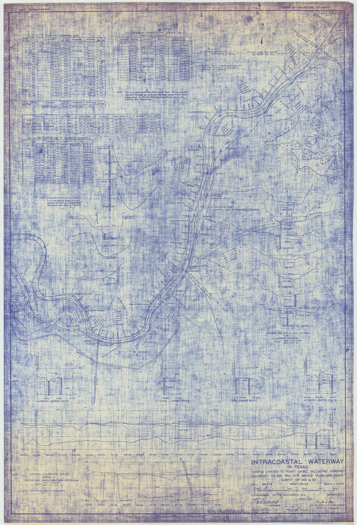 61874, Intracoastal Waterway in Texas - Corpus Christi to Point Isabel including Arroyo Colorado to Mo. Pac. R.R. Bridge Near Harlingen, General Map Collection