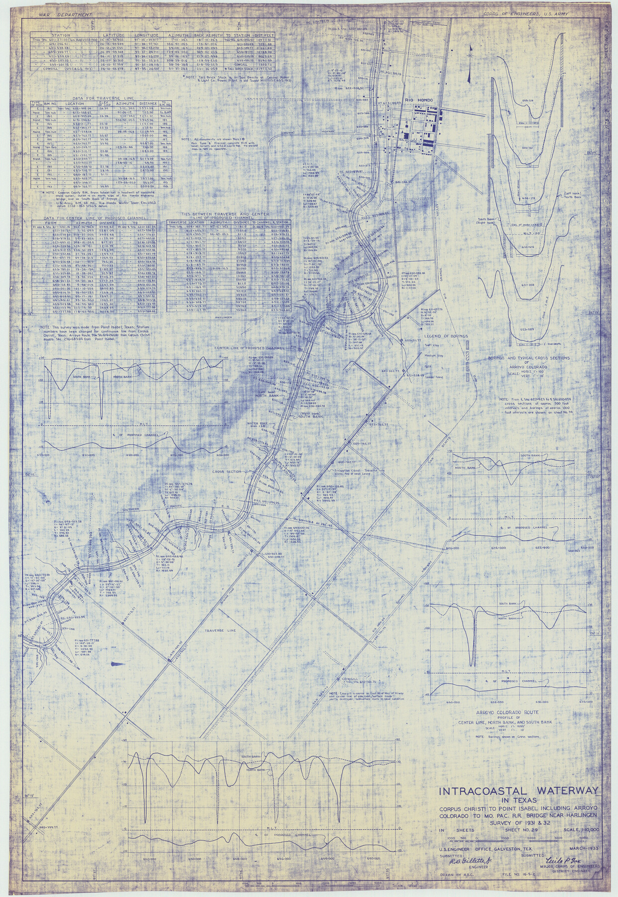 61877, Intracoastal Waterway in Texas - Corpus Christi to Point Isabel including Arroyo Colorado to Mo. Pac. R.R. Bridge Near Harlingen, General Map Collection