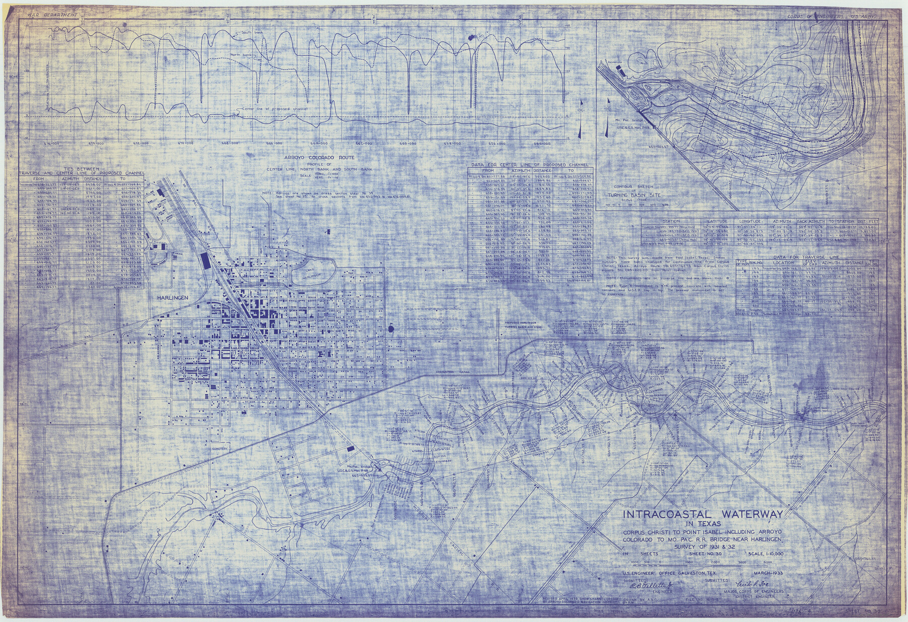 61878, Intracoastal Waterway in Texas - Corpus Christi to Point Isabel including Arroyo Colorado to Mo. Pac. R.R. Bridge Near Harlingen, General Map Collection