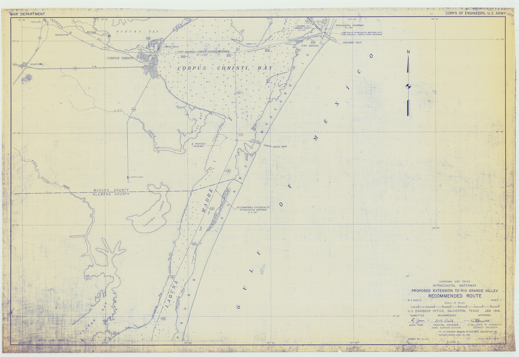 61890, Louisiana and Texas Intracoastal Waterway Proposed Extension to Rio Grande Valley, General Map Collection