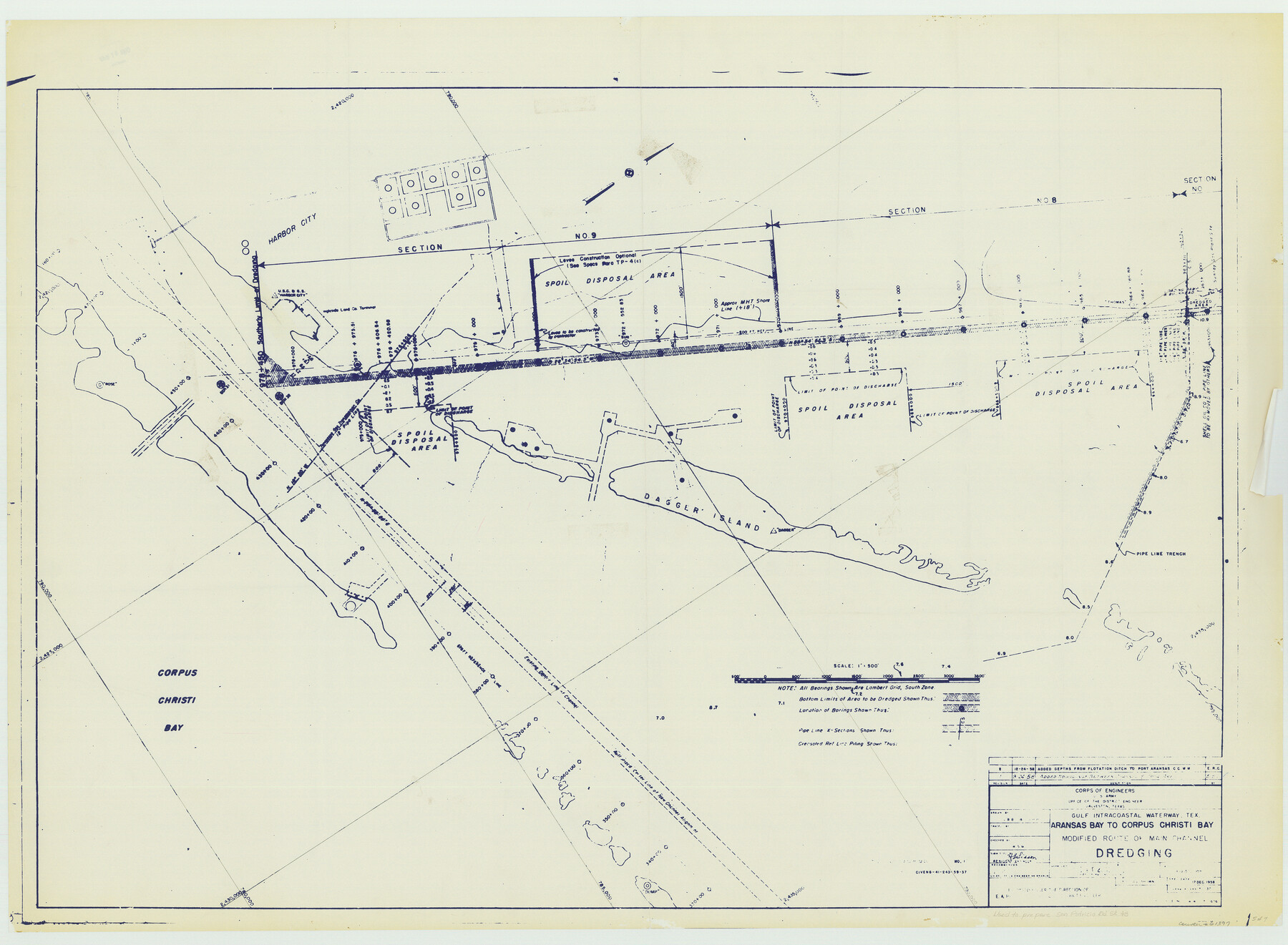 61897, Gulf Intracoastal Waterway, Tex. - Aransas Bay to Corpus Christi Bay - Modified Route of Main Channel/Dredging, General Map Collection