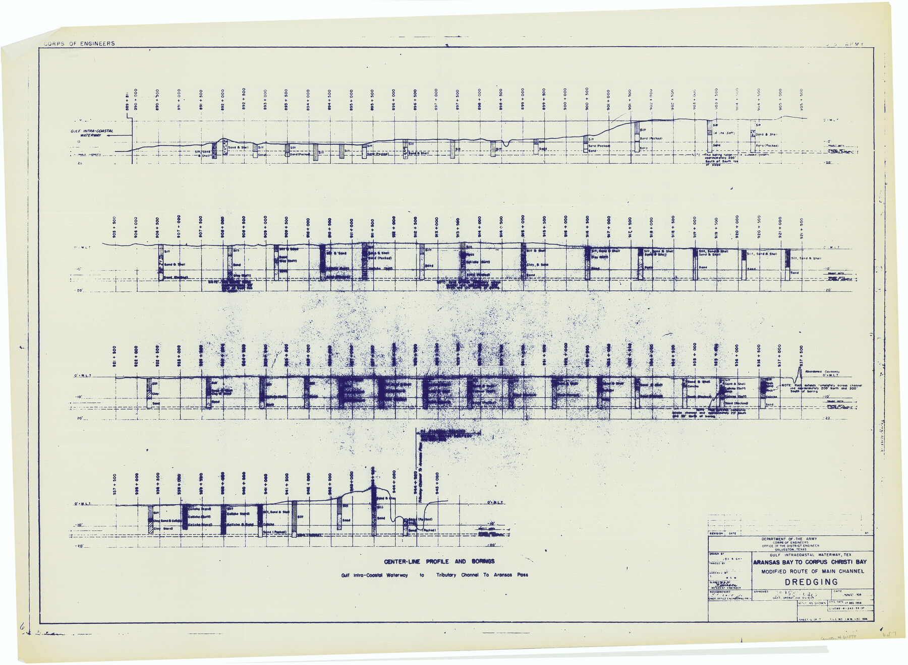 61898, Gulf Intracoastal Waterway, Tex. - Aransas Bay to Corpus Christi Bay - Modified Route of Main Channel/Dredging, General Map Collection