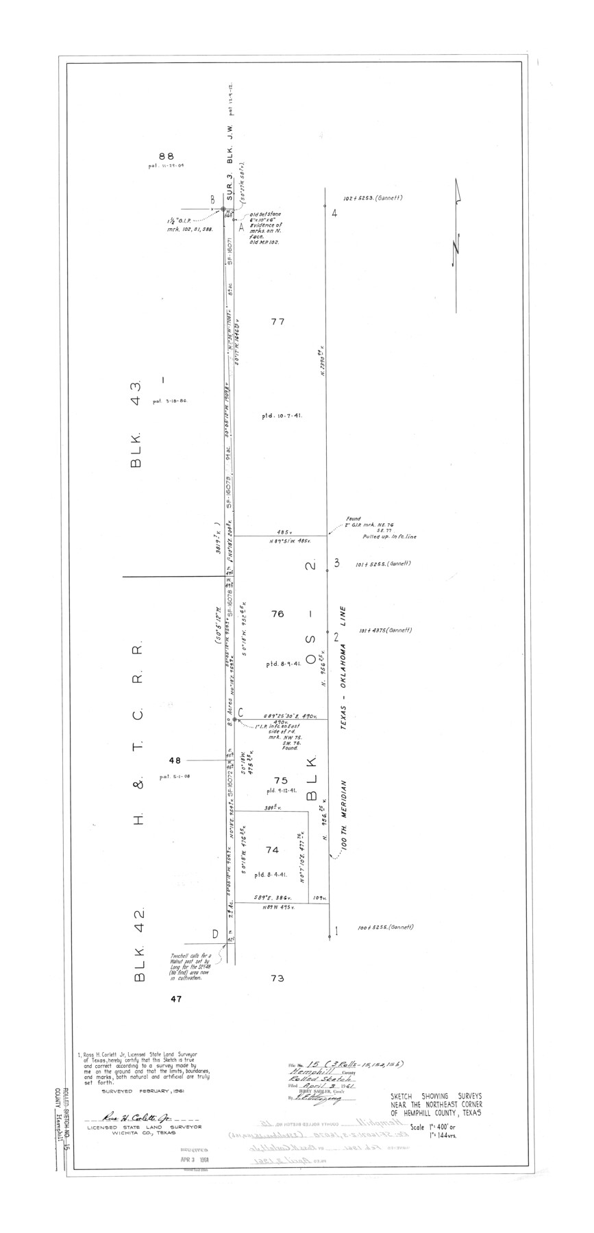 6194, Hemphill County Rolled Sketch 15, General Map Collection