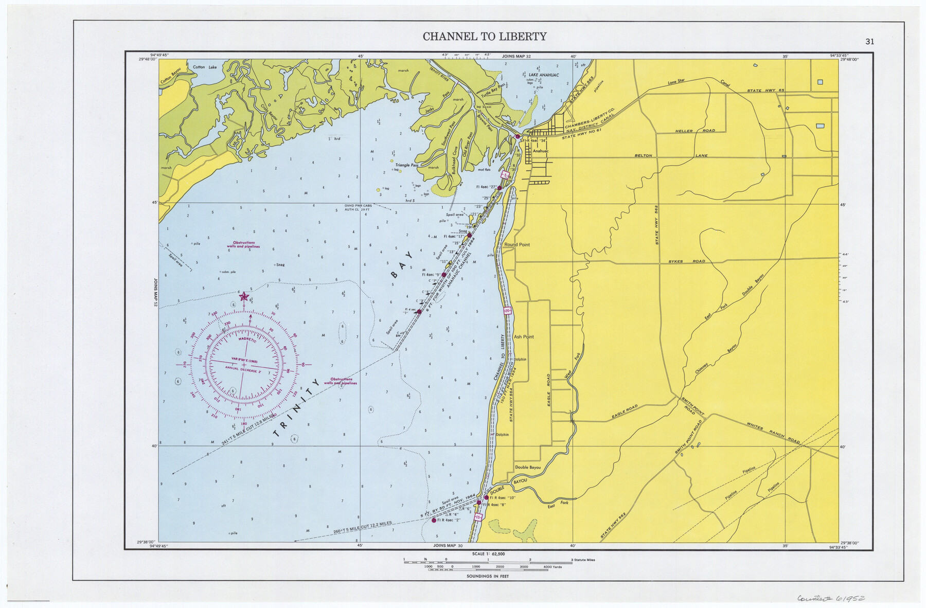 61952, Maps of Gulf Intracoastal Waterway, Texas - Sabine River to the Rio Grande and connecting waterways including ship channels, General Map Collection