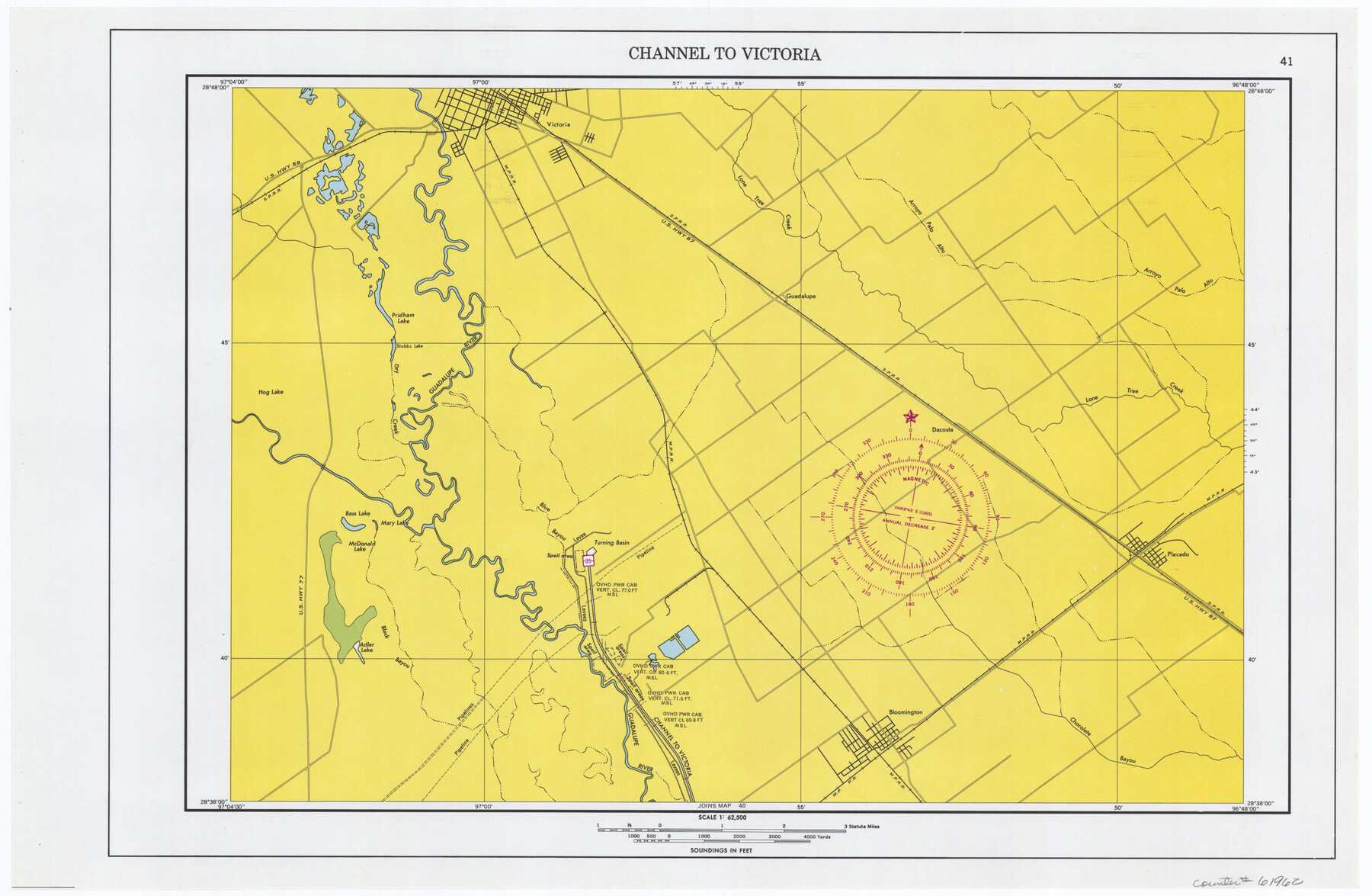 61962, Maps of Gulf Intracoastal Waterway, Texas - Sabine River to the Rio Grande and connecting waterways including ship channels, General Map Collection