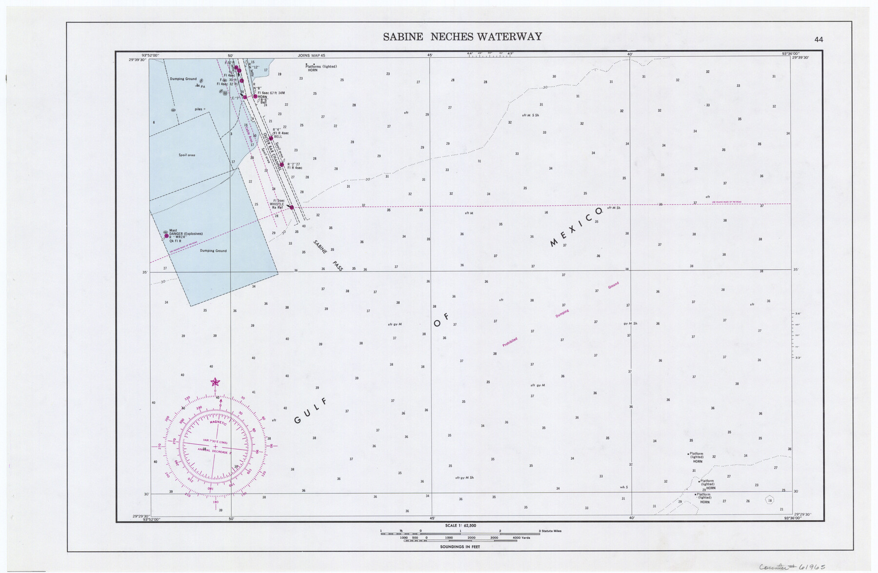 61965, Maps of Gulf Intracoastal Waterway, Texas - Sabine River to the Rio Grande and connecting waterways including ship channels, General Map Collection