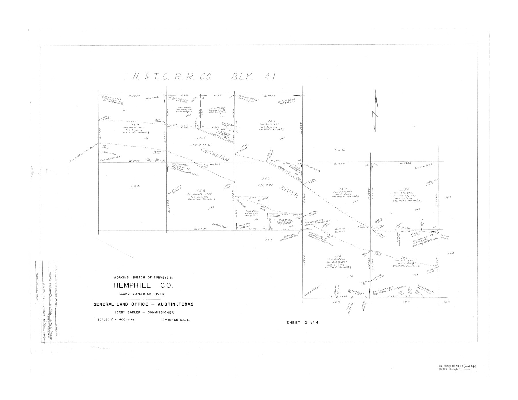 6197, Hemphill County Rolled Sketch 17, General Map Collection