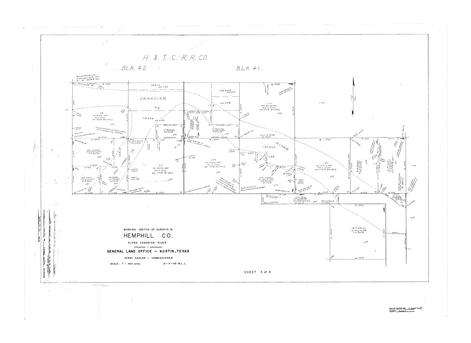 6198, Hemphill County Rolled Sketch 17, General Map Collection