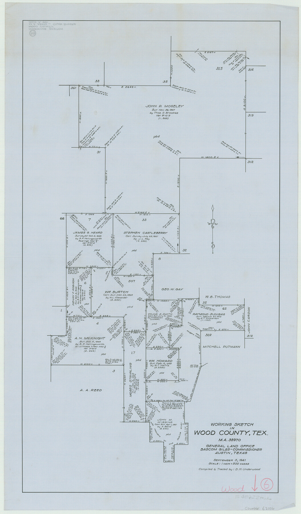 62006, Wood County Working Sketch 6, General Map Collection