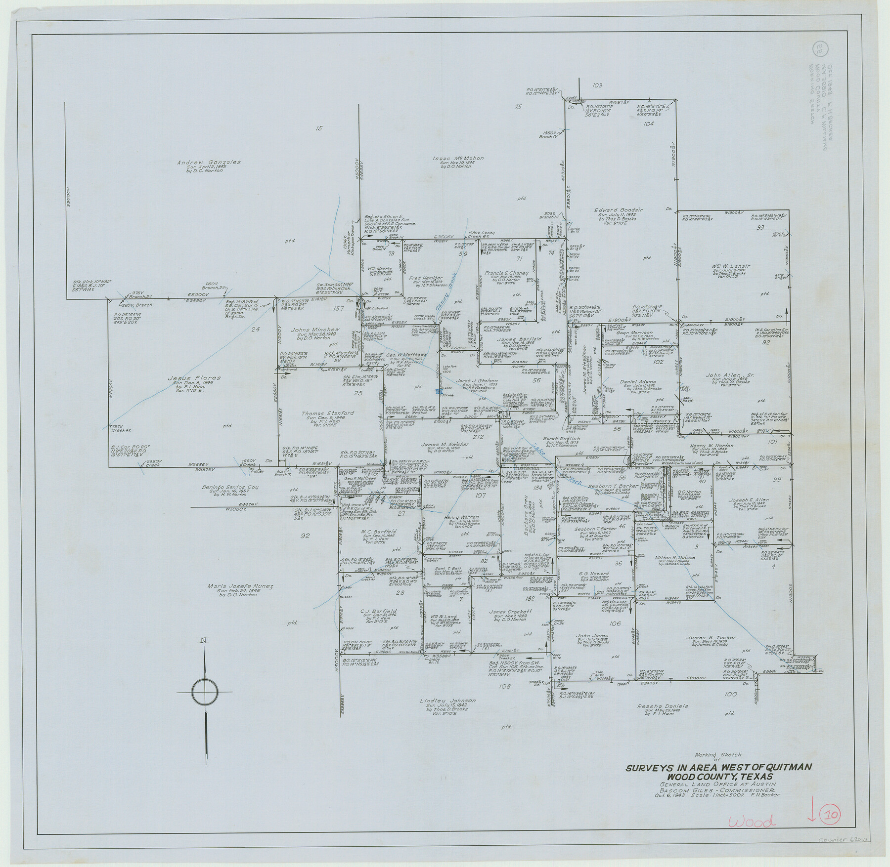 62010, Wood County Working Sketch 10, General Map Collection