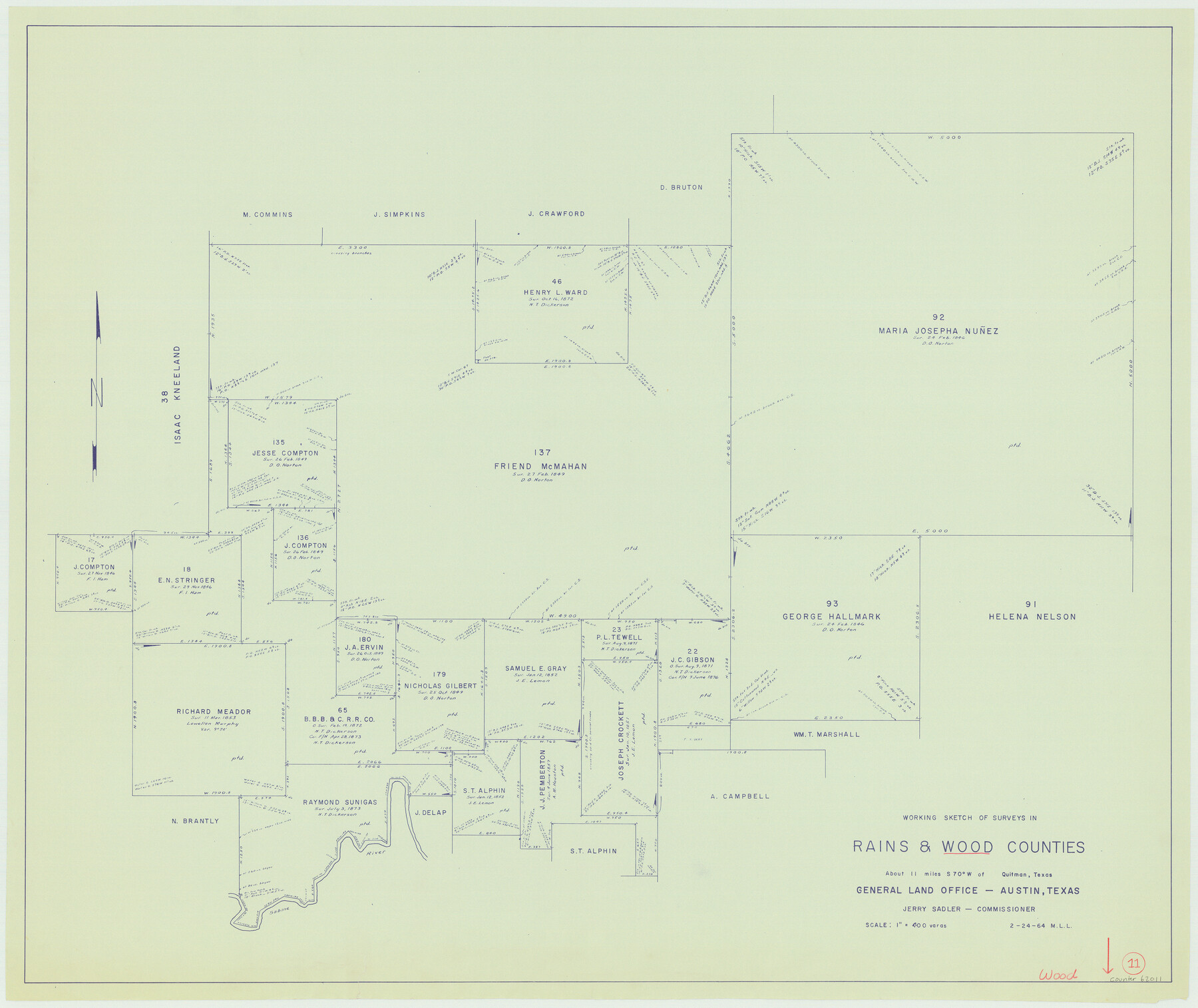 62011, Wood County Working Sketch 11, General Map Collection