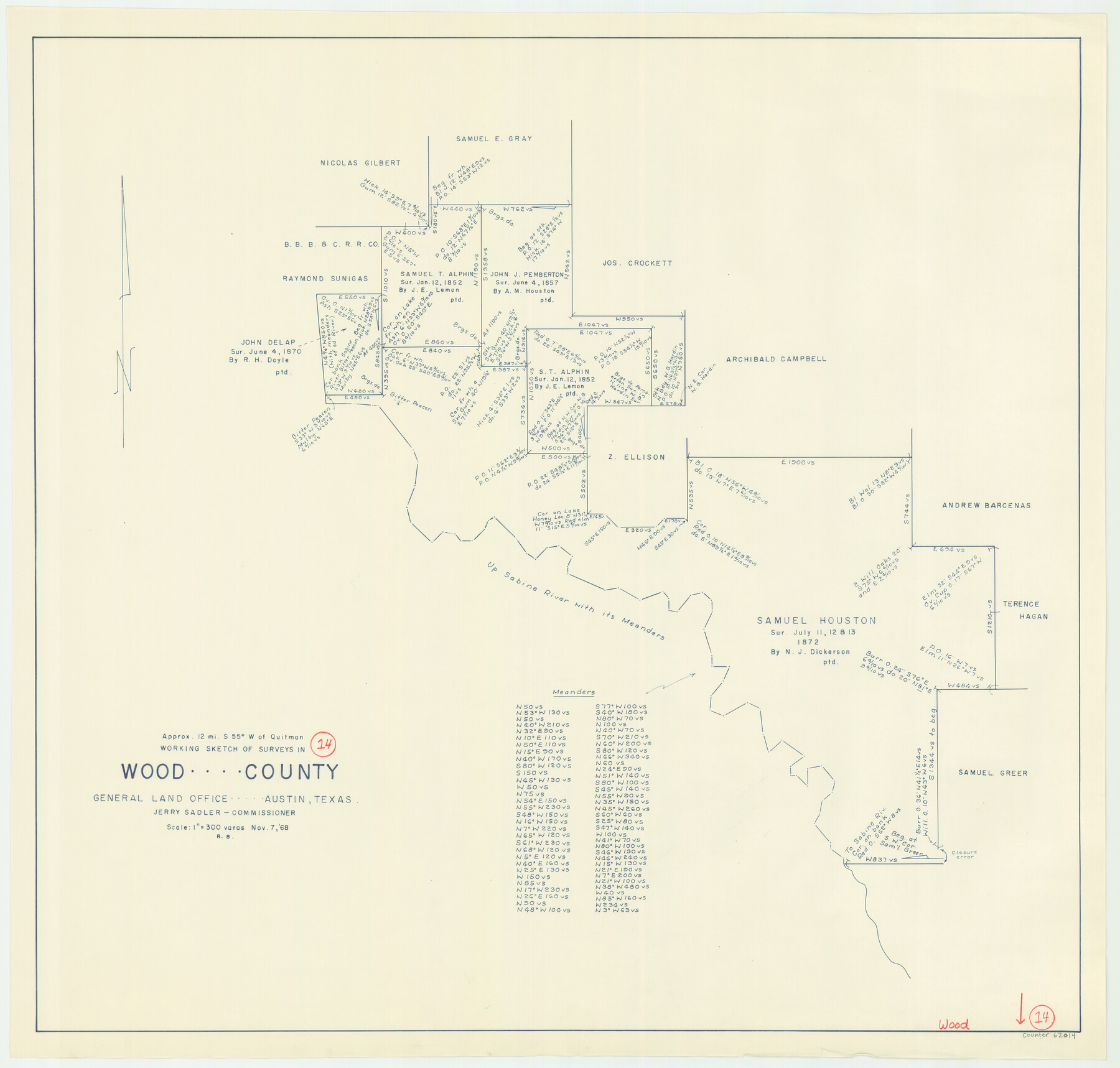 62014, Wood County Working Sketch 14, General Map Collection