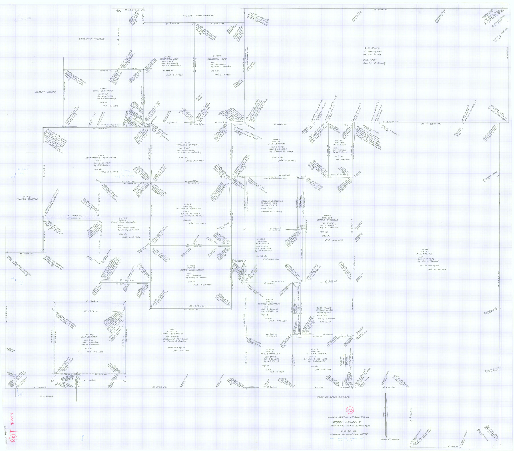 62020, Wood County Working Sketch 20, General Map Collection