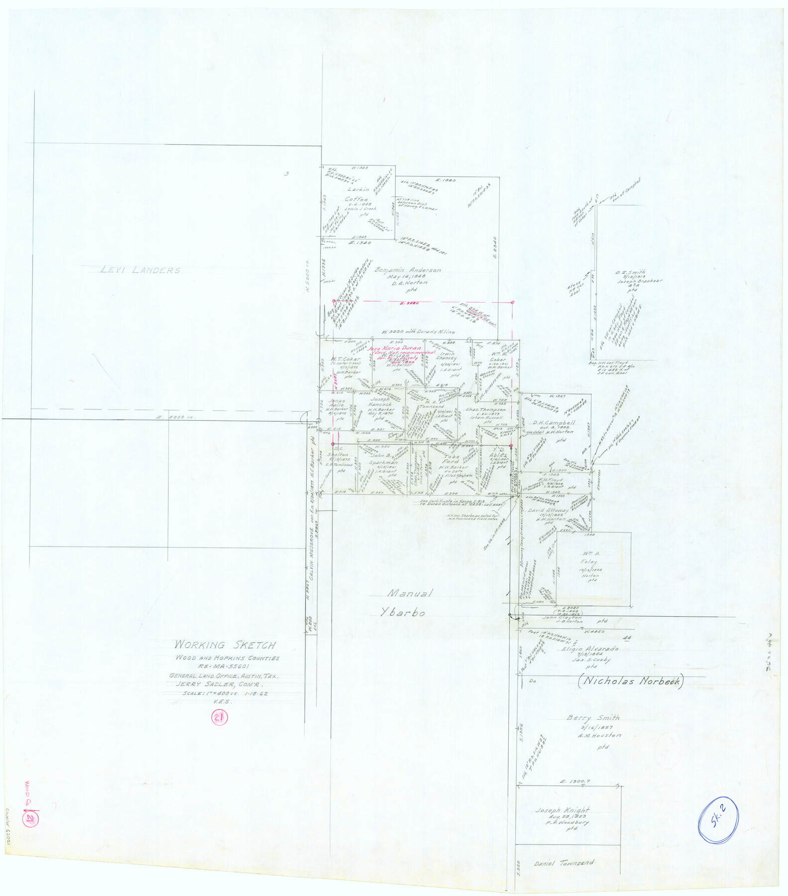 62021, Wood County Working Sketch 21, General Map Collection
