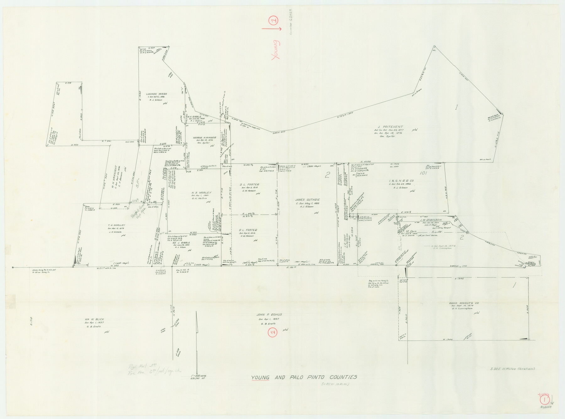 62024, Young County Working Sketch 1, General Map Collection