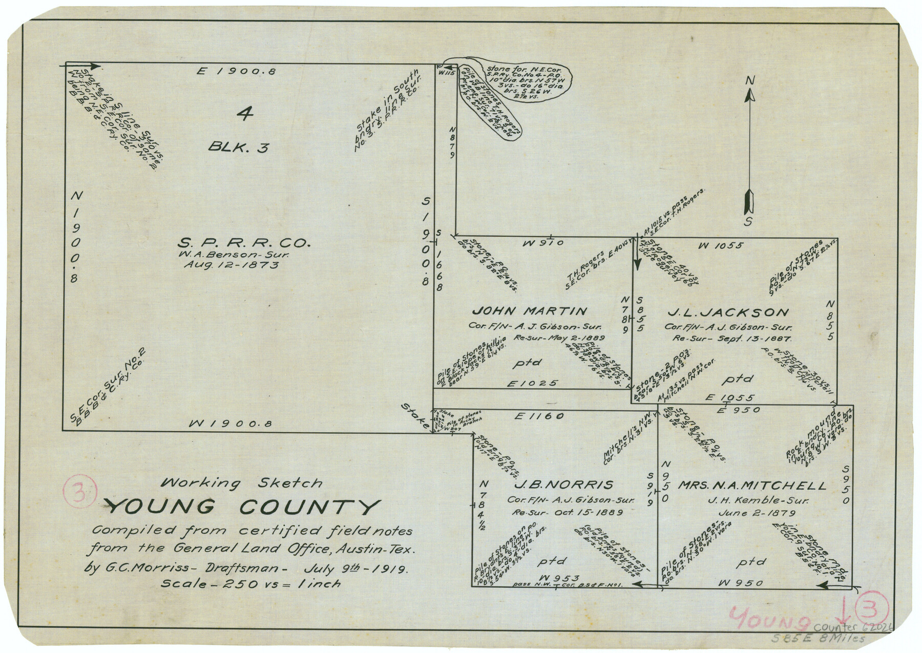 62026, Young County Working Sketch 3, General Map Collection