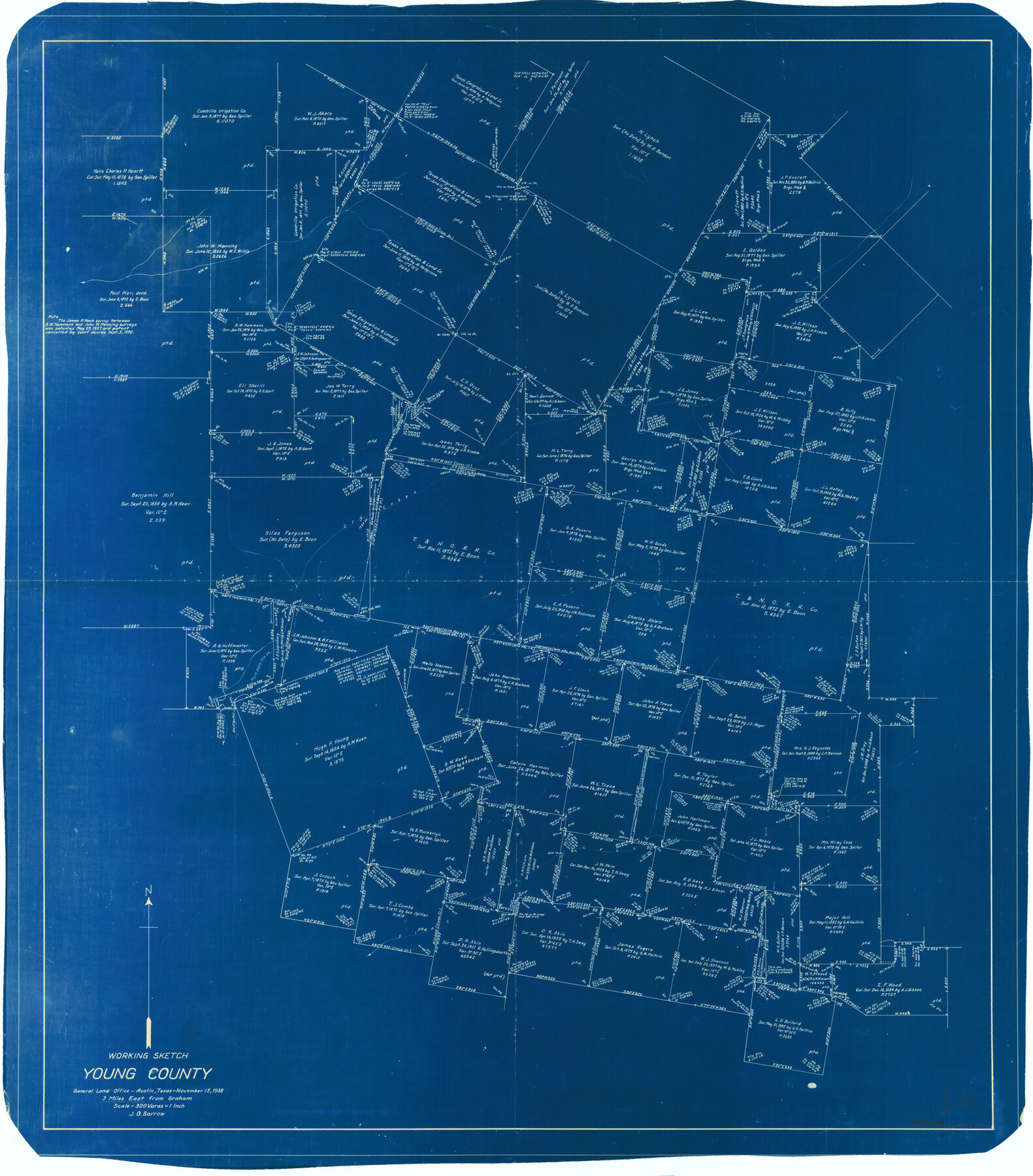 62036, Young County Working Sketch 13, General Map Collection