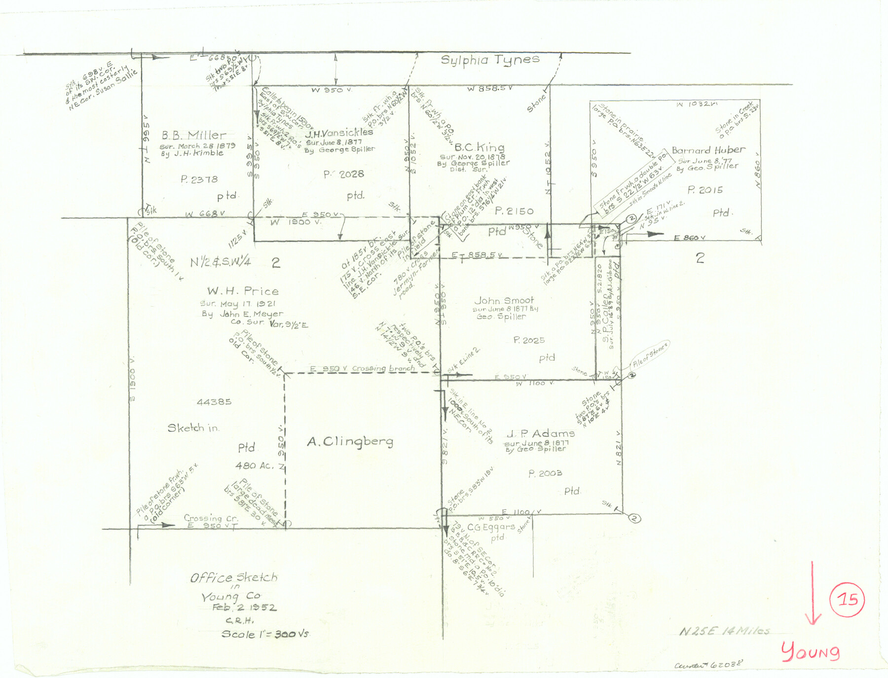 62038, Young County Working Sketch 15, General Map Collection