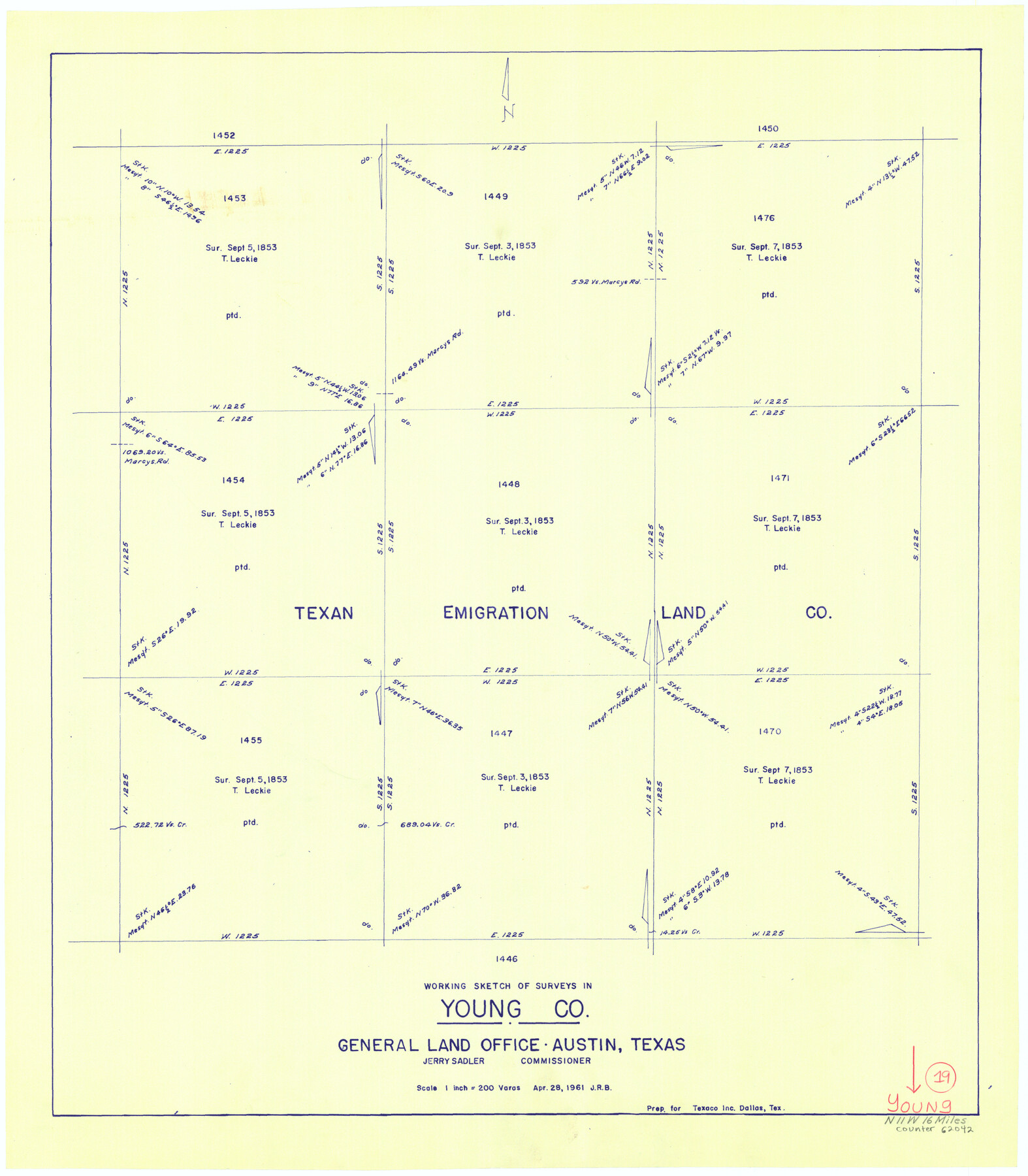 62042, Young County Working Sketch 19, General Map Collection