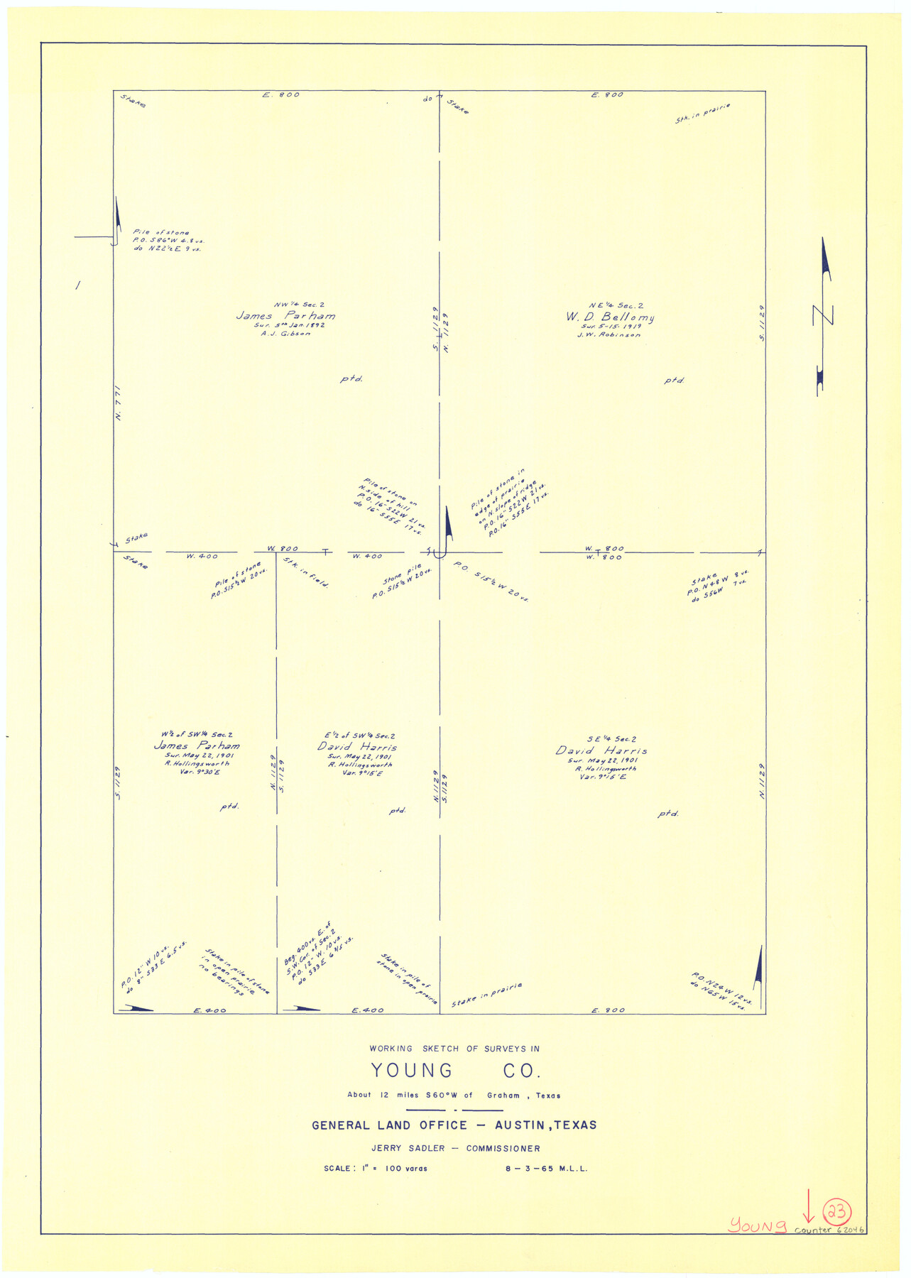 62046, Young County Working Sketch 23, General Map Collection