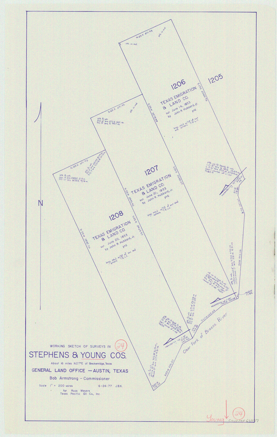 62047, Young County Working Sketch 24, General Map Collection