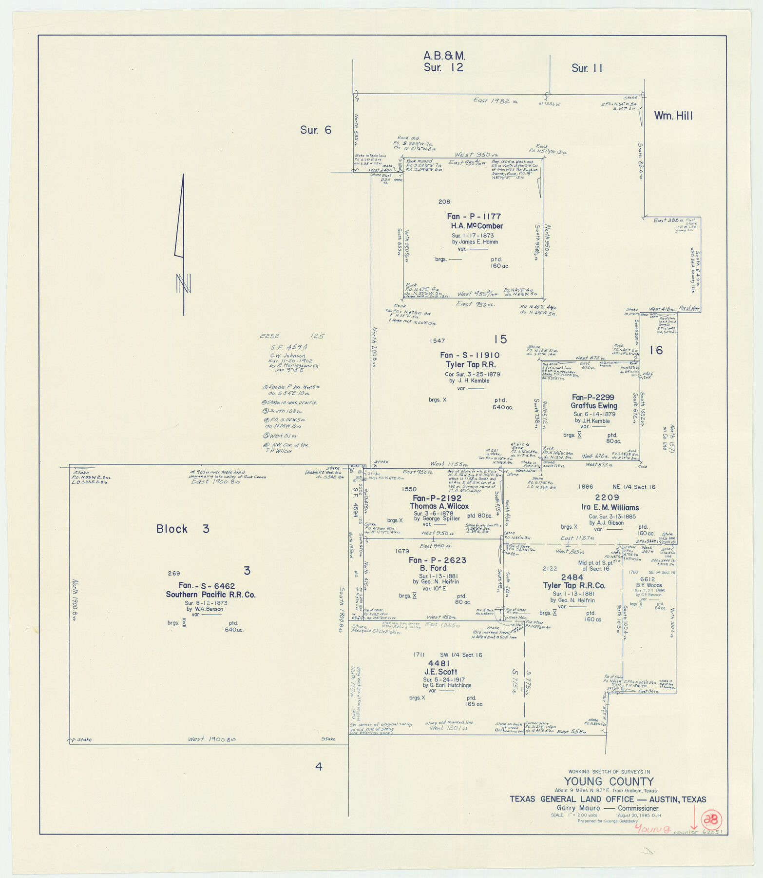 62051, Young County Working Sketch 28, General Map Collection