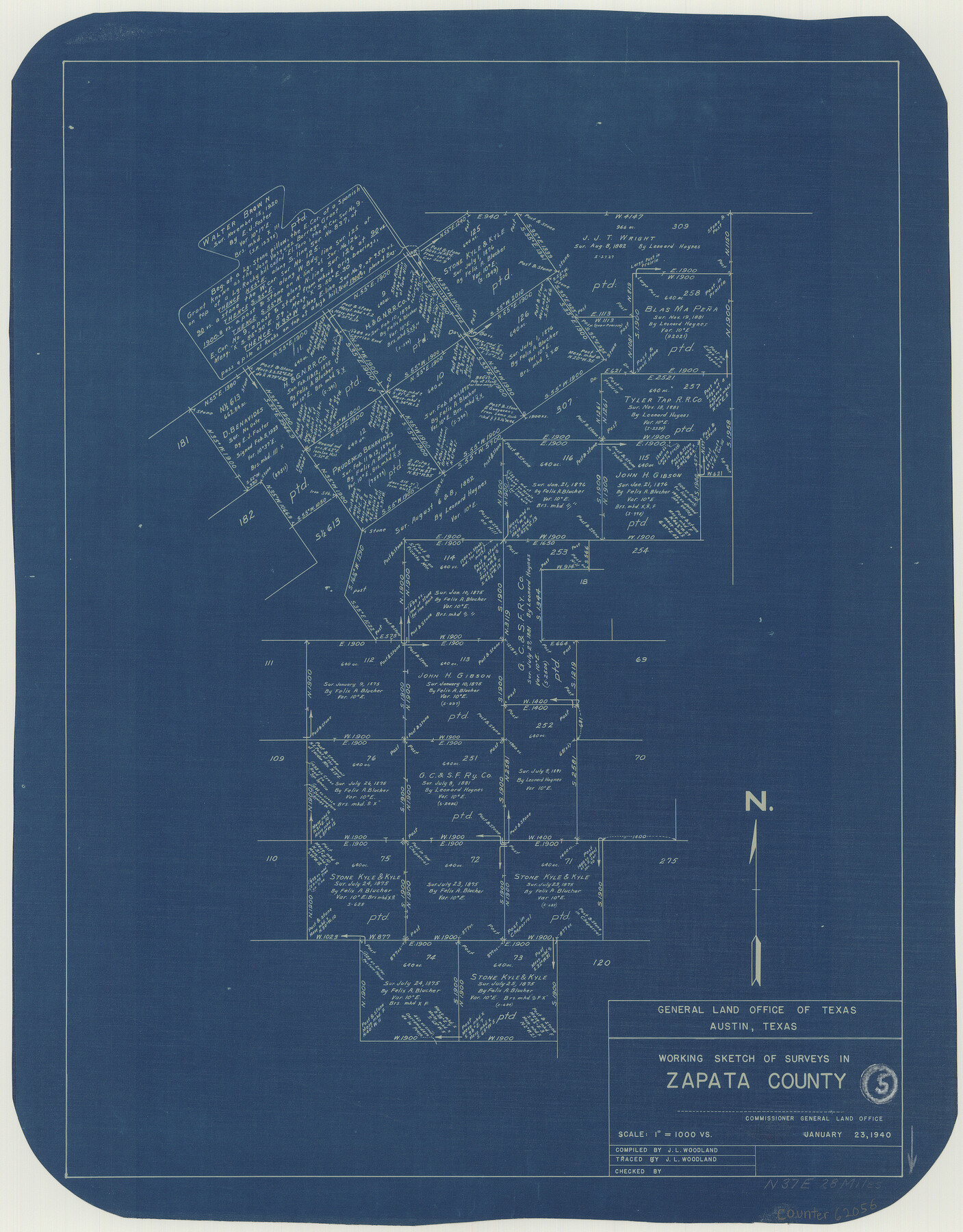 62056, Zapata County Working Sketch 5, General Map Collection