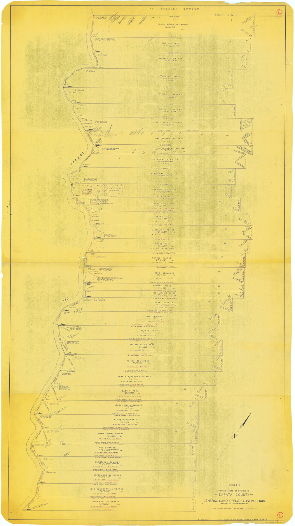 62057, Zapata County Working Sketch 6, General Map Collection