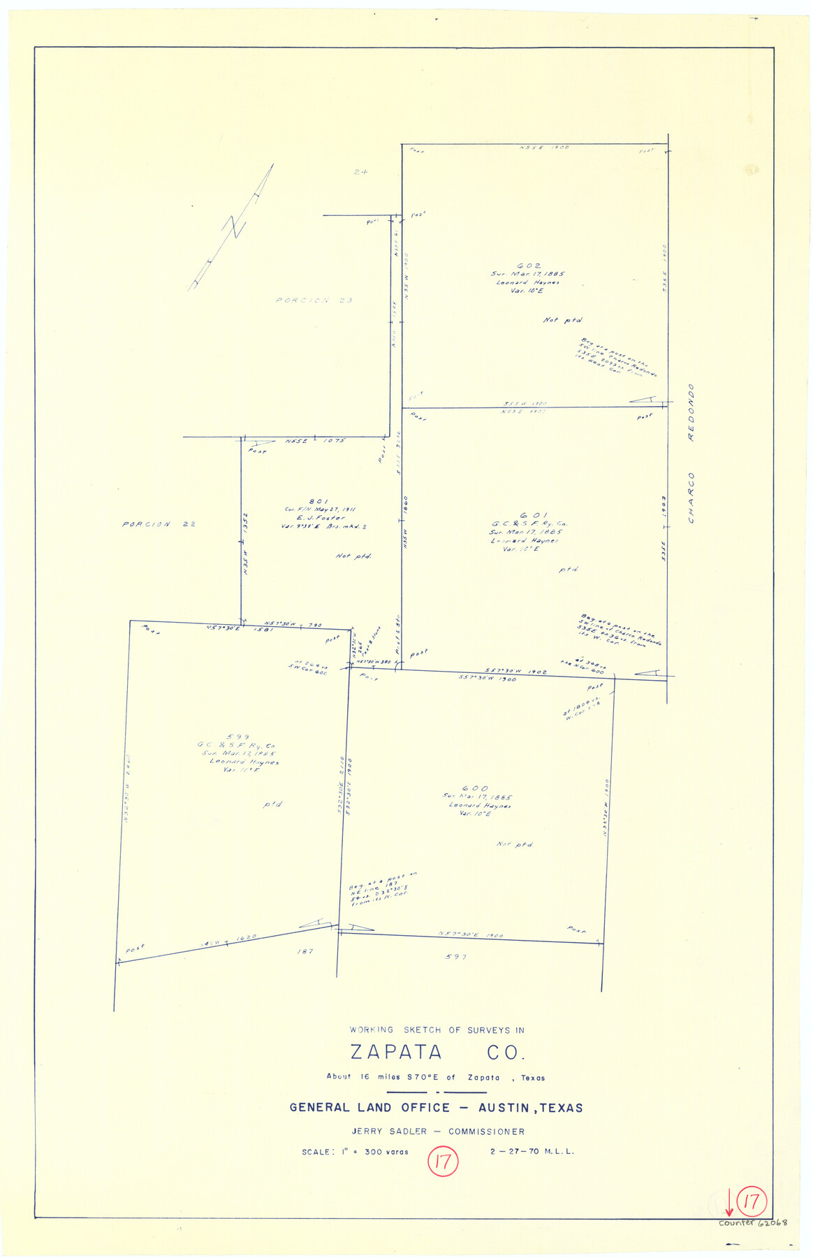 62068, Zapata County Working Sketch 17, General Map Collection