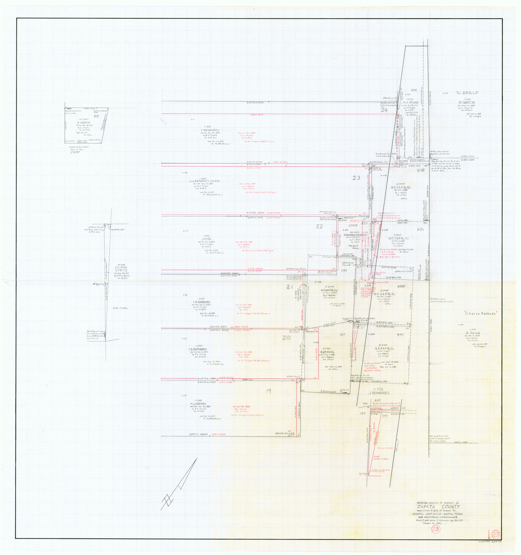 62074, Zapata County Working Sketch 23, General Map Collection