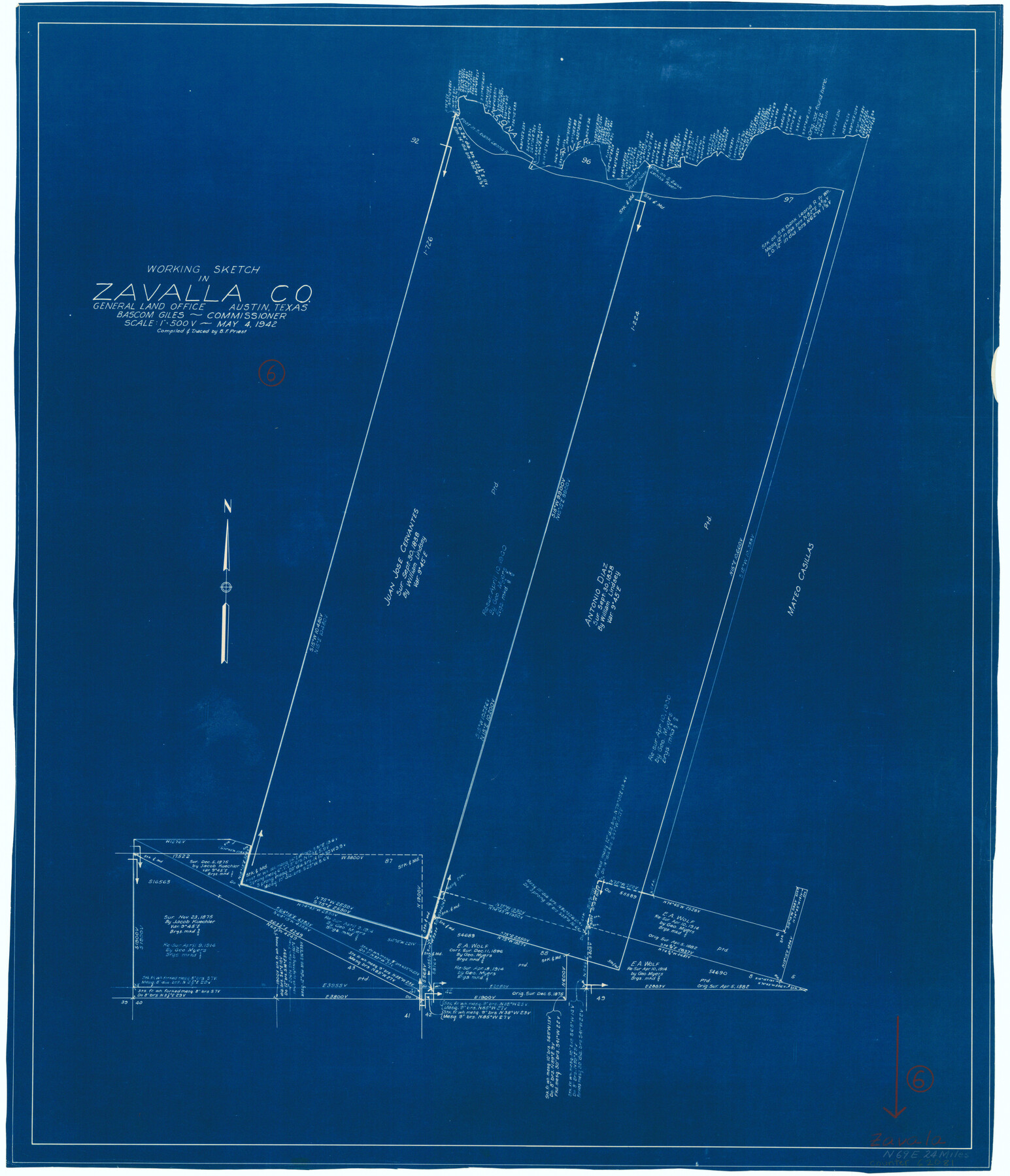 62081, Zavala County Working Sketch 6, General Map Collection