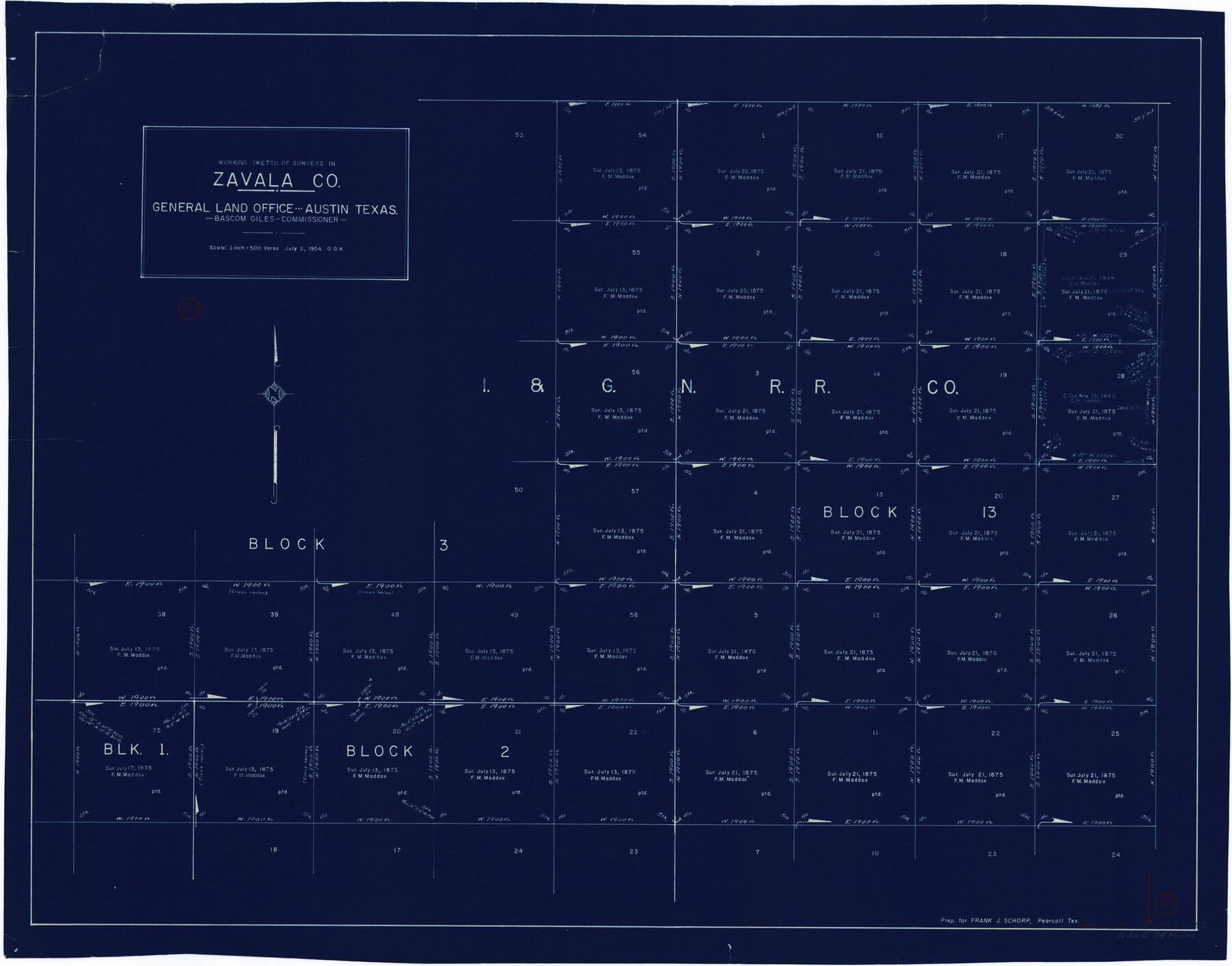 62085, Zavala County Working Sketch 10, General Map Collection