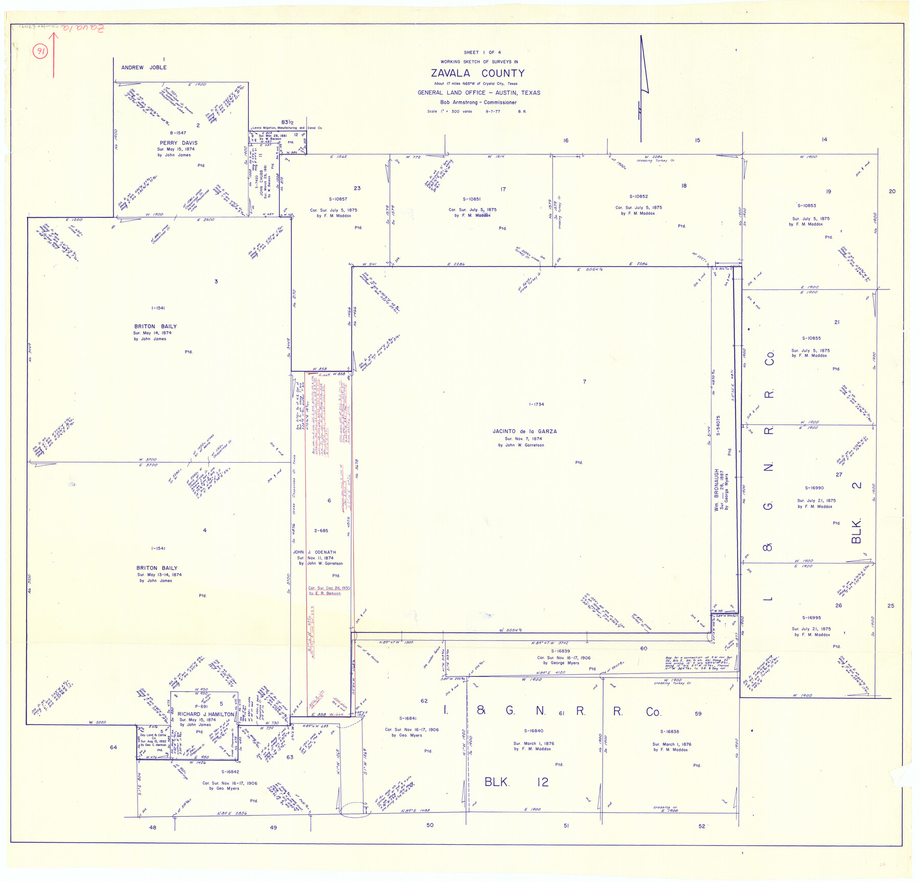 62091, Zavala County Working Sketch 16, General Map Collection