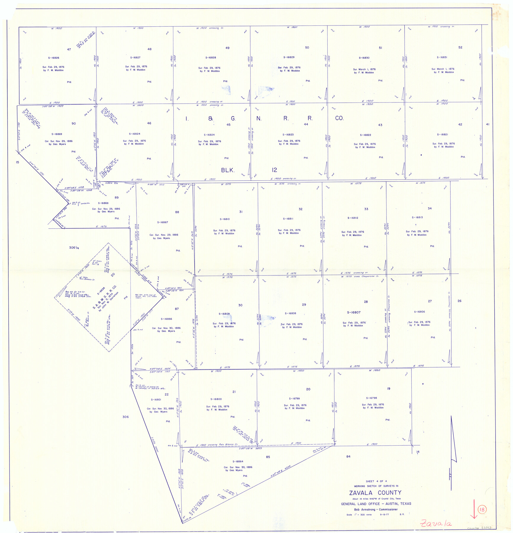 62093, Zavala County Working Sketch 18, General Map Collection