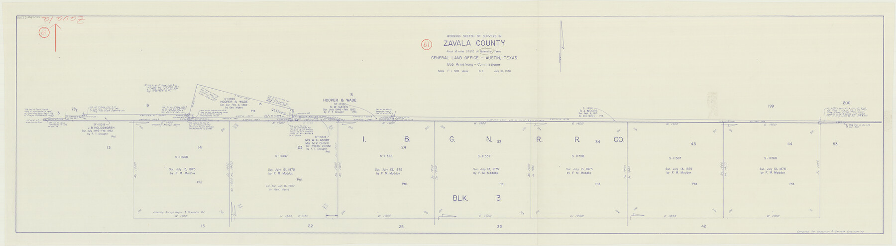 62094, Zavala County Working Sketch 19, General Map Collection