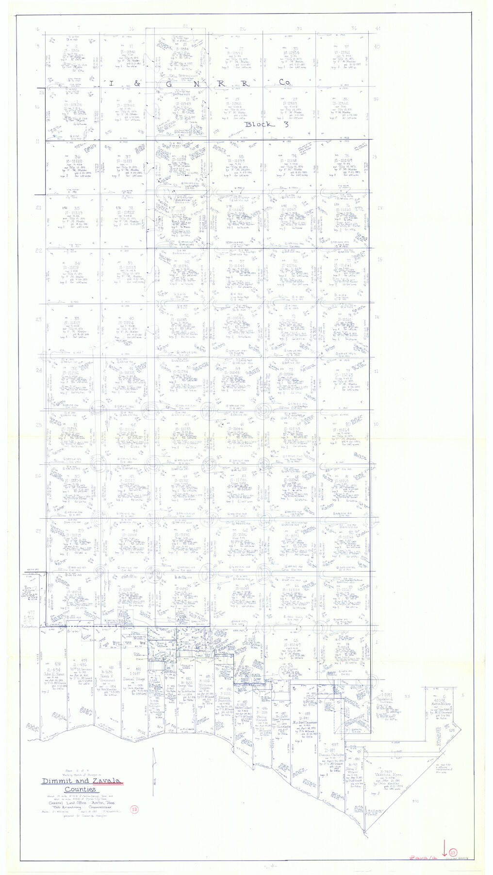 62098, Zavala County Working Sketch 23, General Map Collection