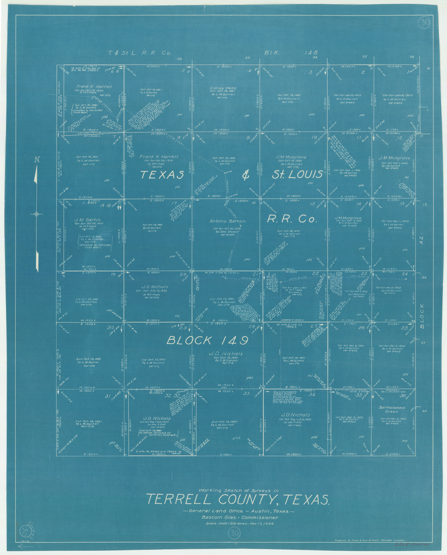 62122, Terrell County Working Sketch 30, General Map Collection